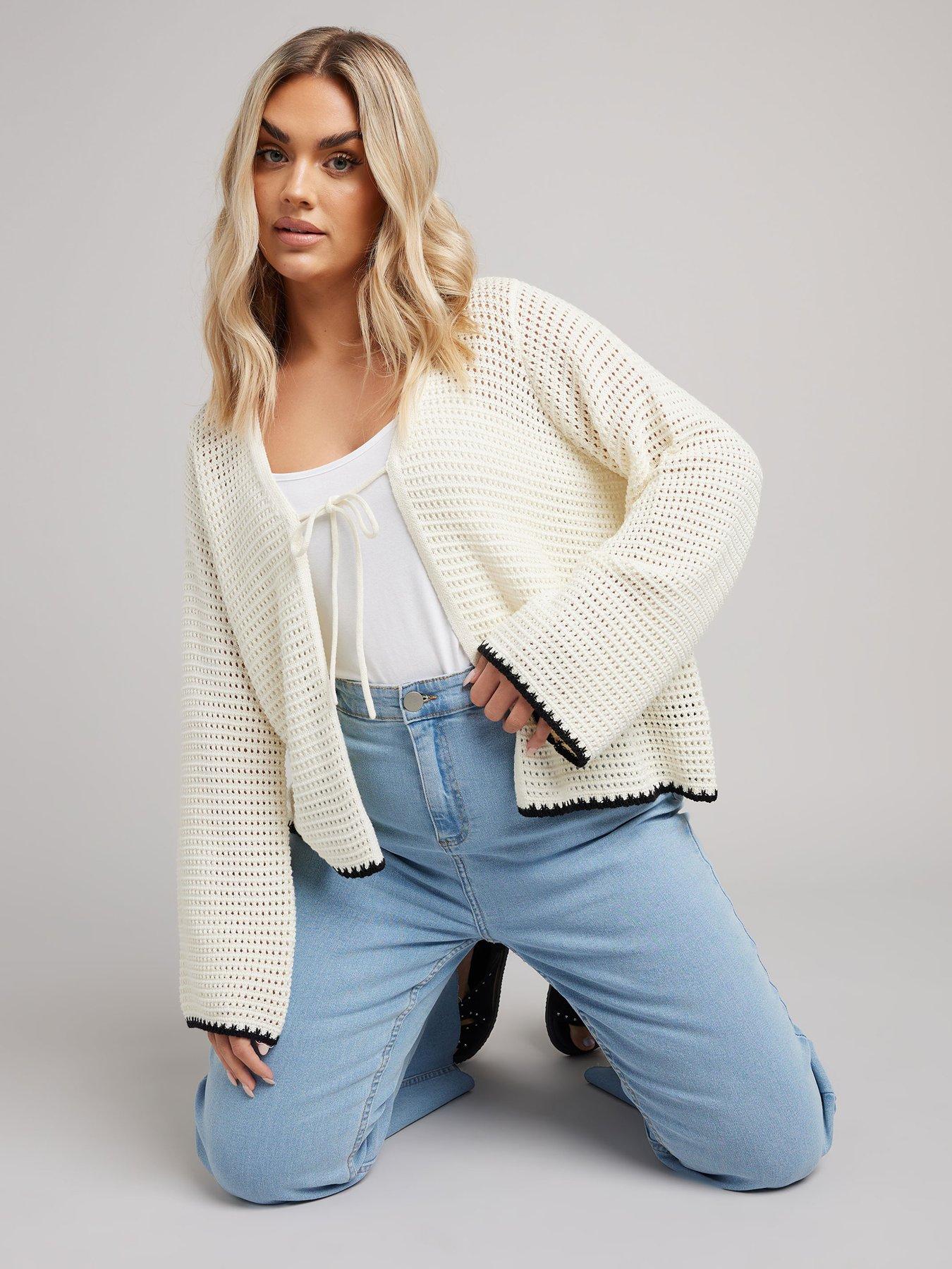yours-curve-button-through-crochet-tipped-cardigan
