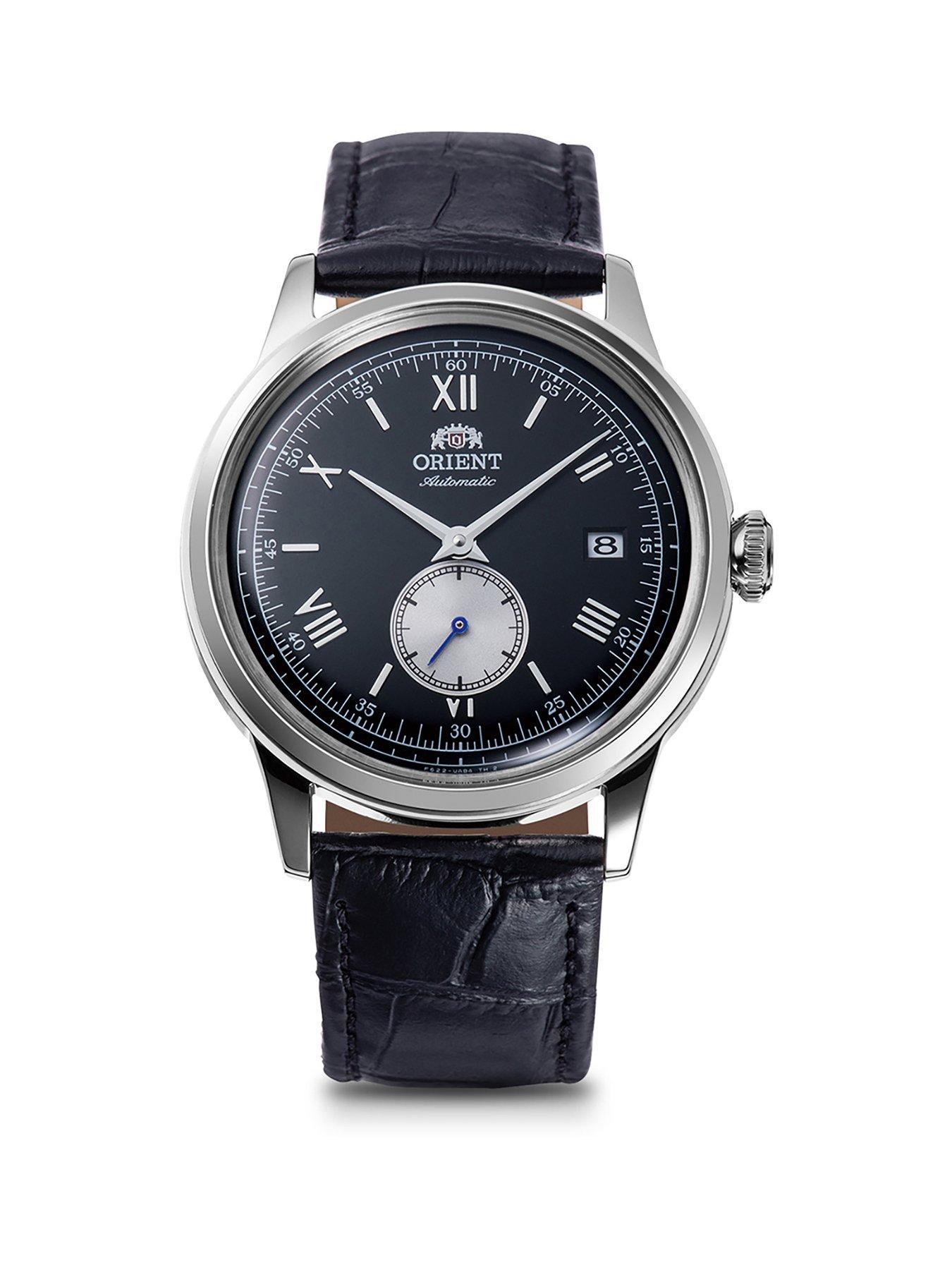Orient Bambino Automatic Small Seconds 38mm Black Dial Stainless Steel Case Black Leather Strap