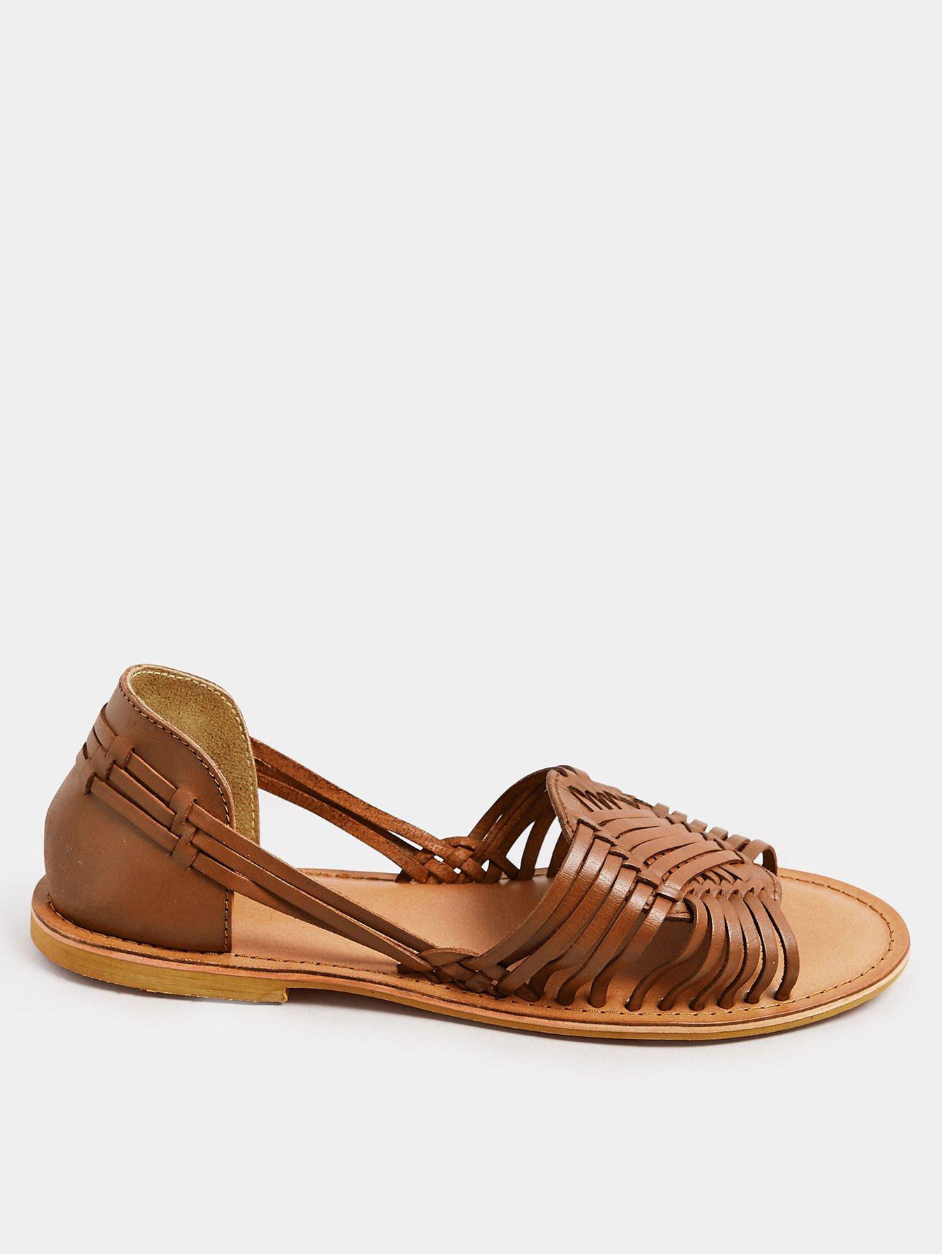  image of yours-extra-wide-fit-woven-leather-flat-pumps-natural