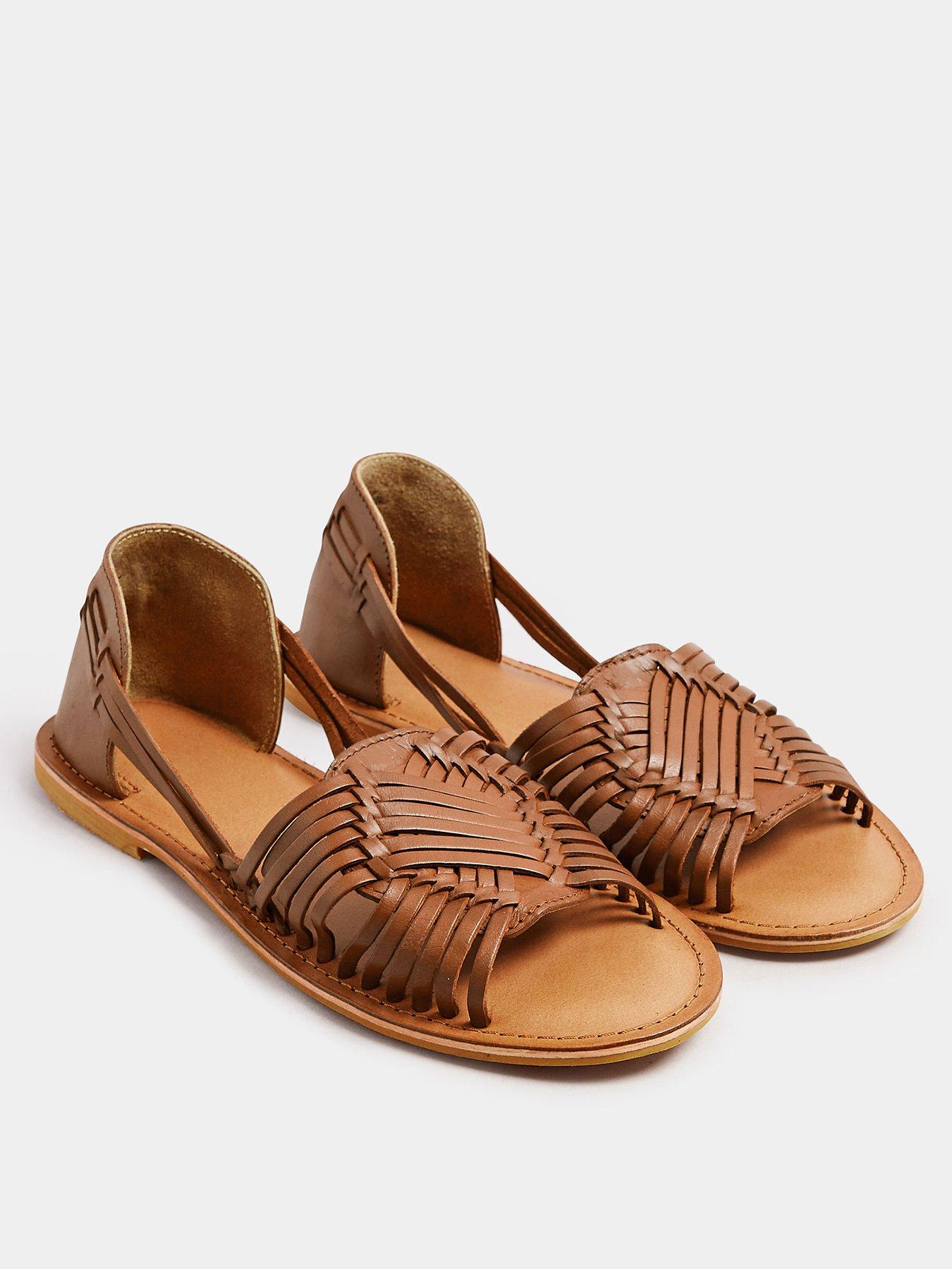  image of yours-extra-wide-fit-woven-leather-flat-pumps-natural