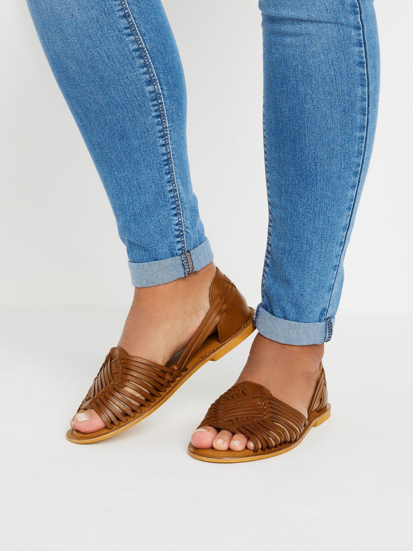  image of yours-extra-wide-fit-woven-leather-flat-pumps-natural