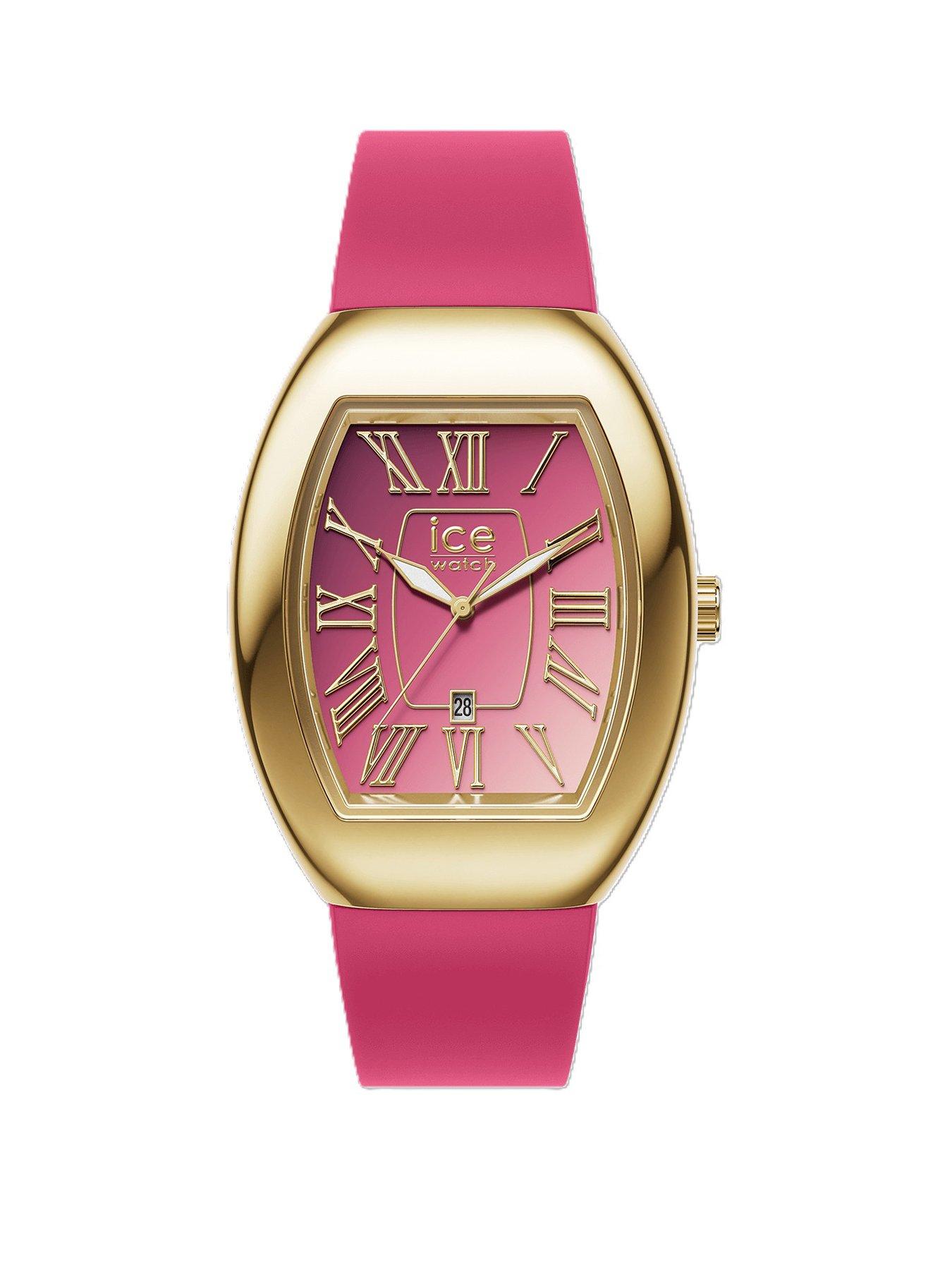 Ice Watch Ice-Watch Boliday Dome Gold IP Steel case Pink Dial Pink Silicone Strap