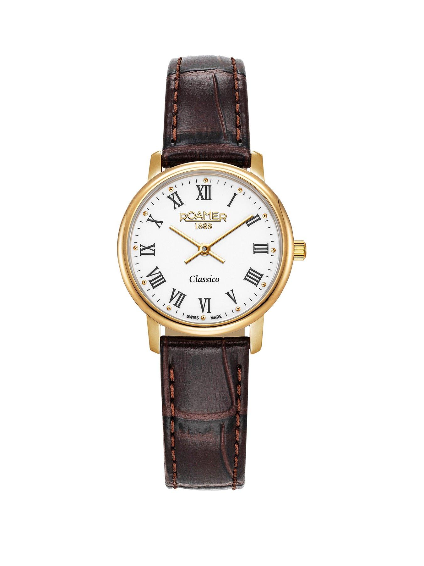 Roamer of Switzerland Swiss Made Classico Ladies White Roman Numeral Dial Watch