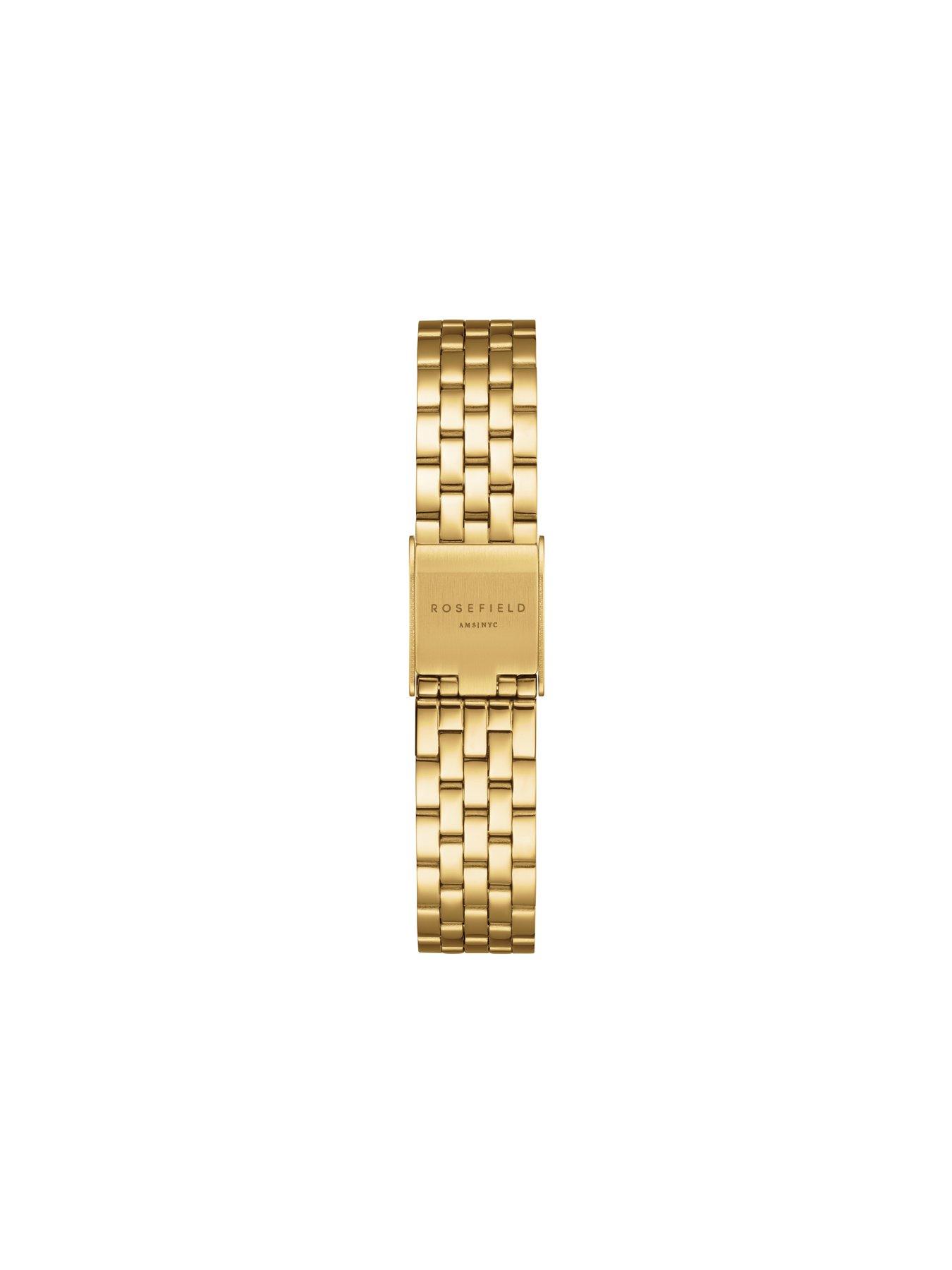  image of rosefield-boxelle-green-sunray-dial-in-gold-ip