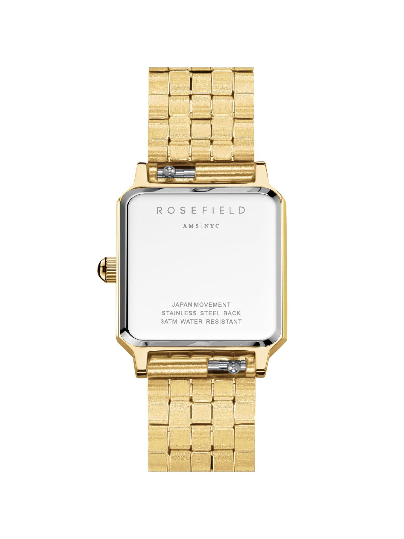  image of rosefield-boxelle-green-sunray-dial-in-gold-ip