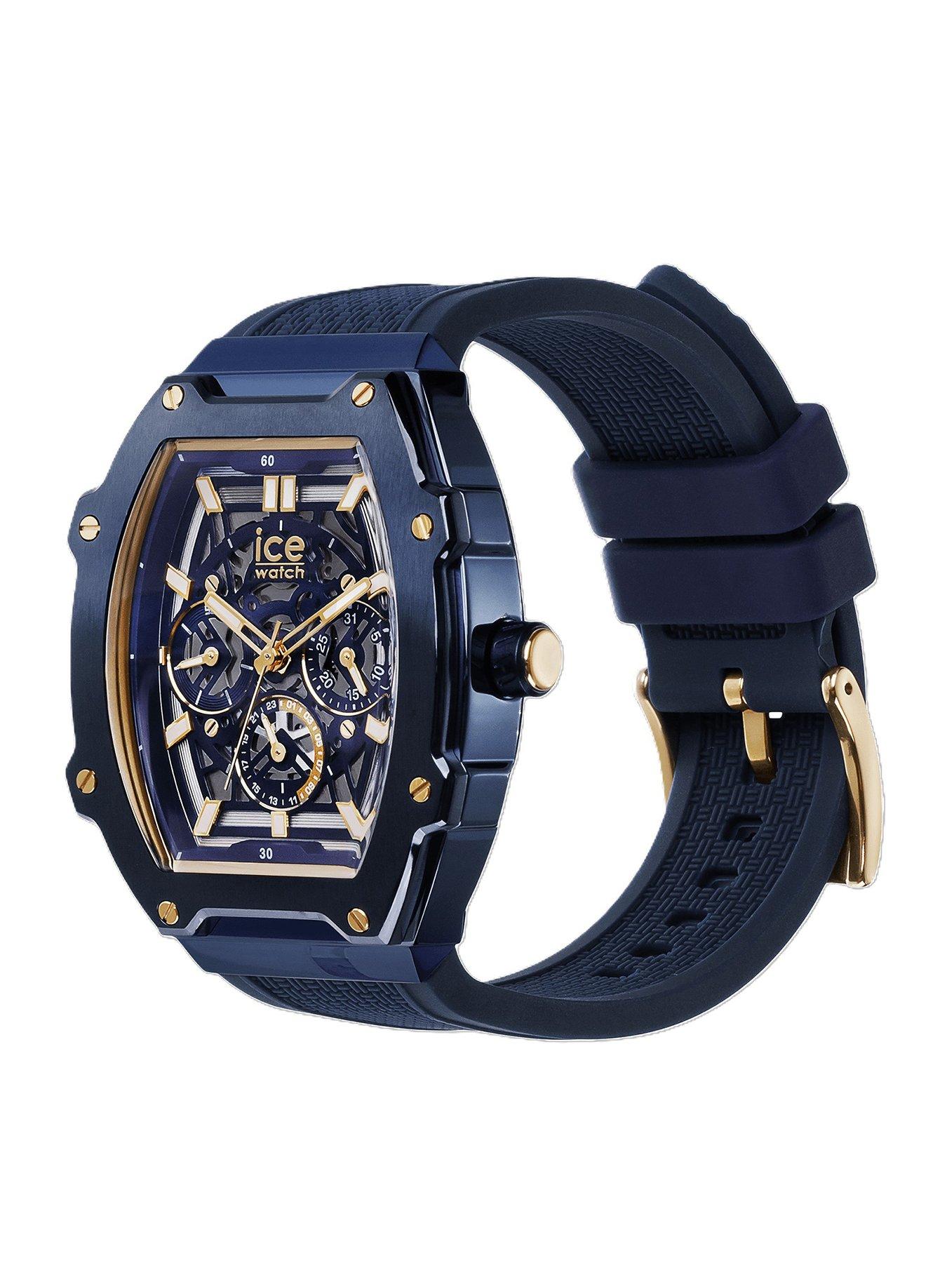  image of ice-watch-ice-watch-mens-boliday-skeleton-blue-ip-on-steel-blue-dial-blue-silicone-strap