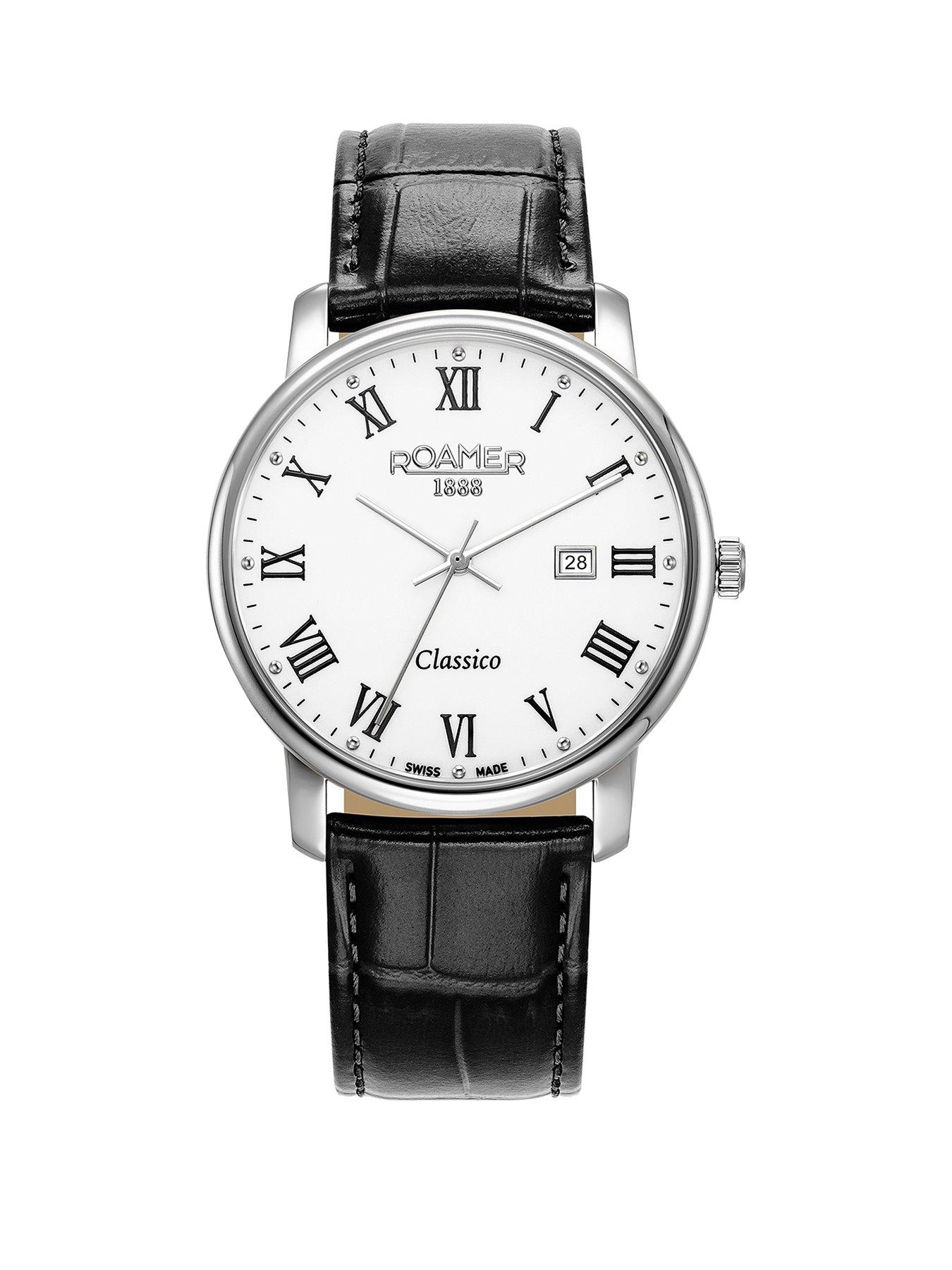 roamer-swiss-made-classico-mens-white-roman-numeral-dial-in-a-stainless-steel-case-and-black-leather-strap