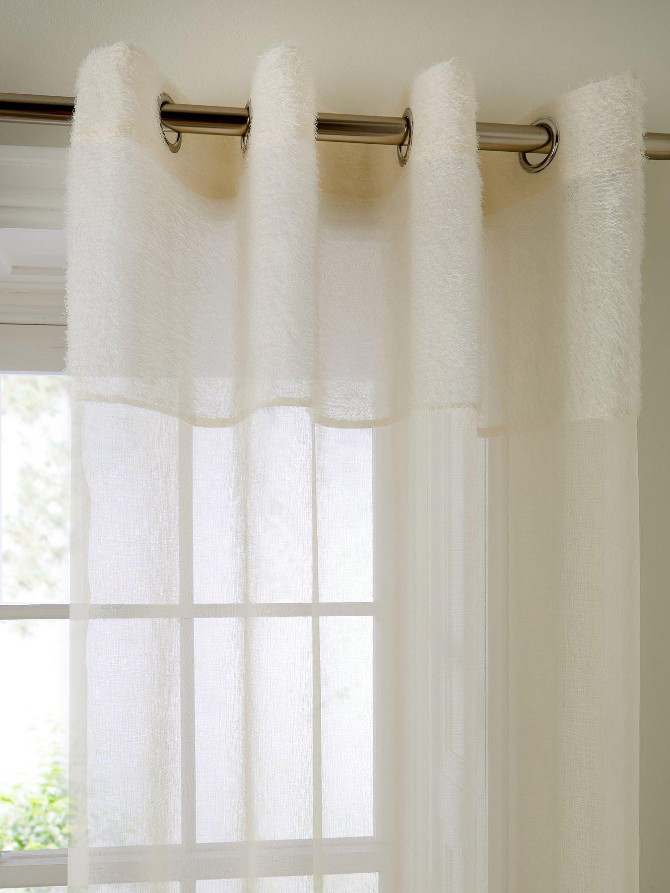 Image 2 of 3 of Very Home Girona Eyelet Textured Top Border Panel Pair