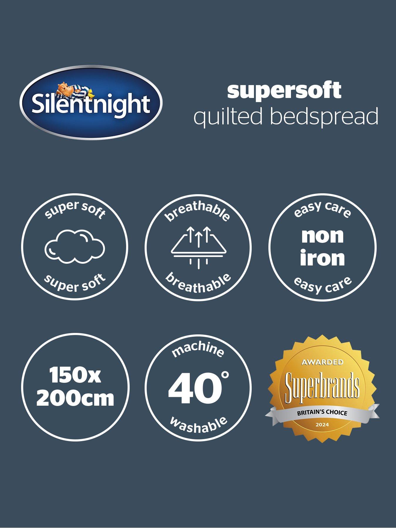 Image 7 of 7 of Silentnight Supersoft Quilted Bedspread Throw