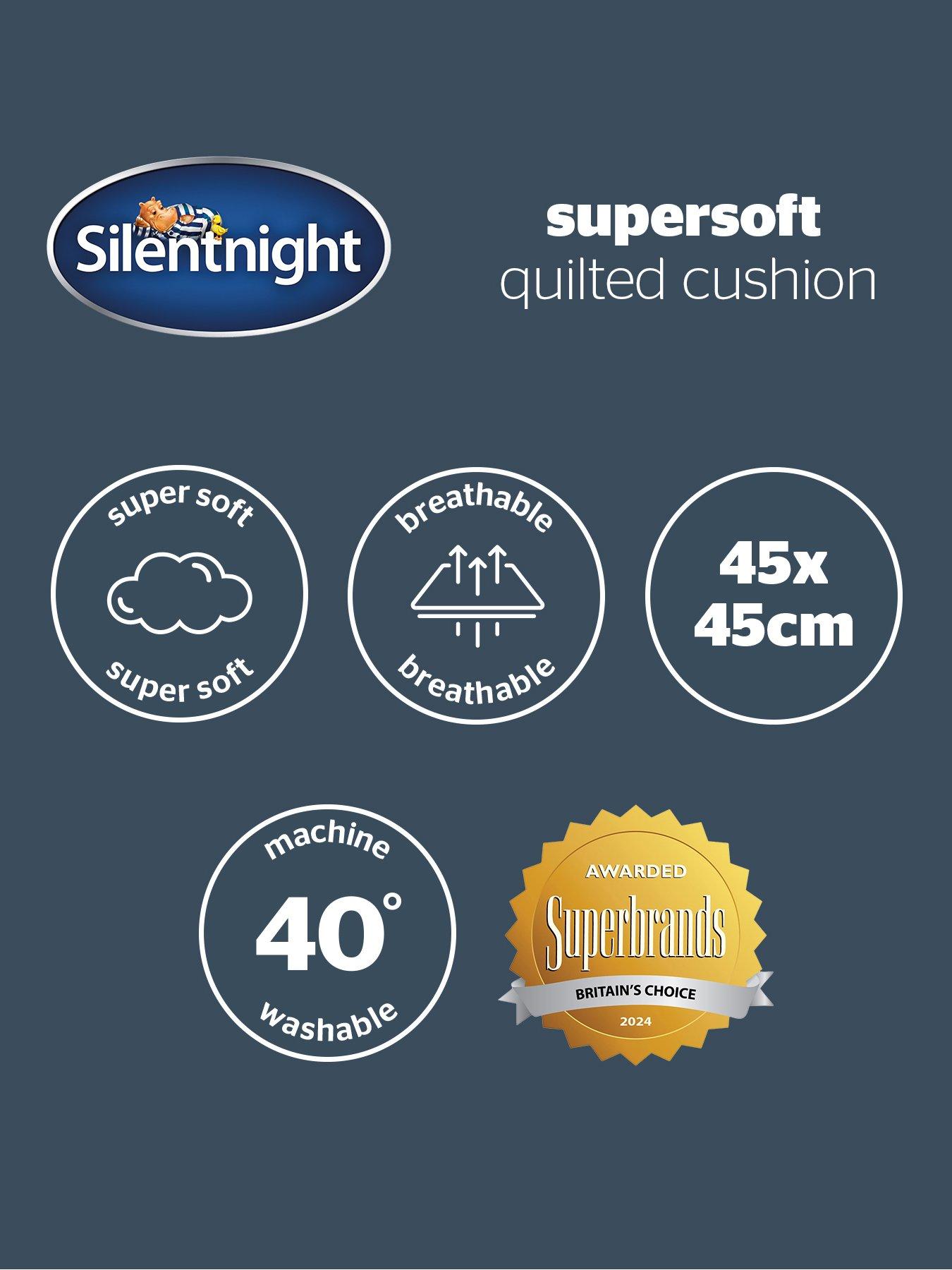 Image 7 of 7 of Silentnight Supersoft Quilted Cushion 45cm X 45cm - Natural