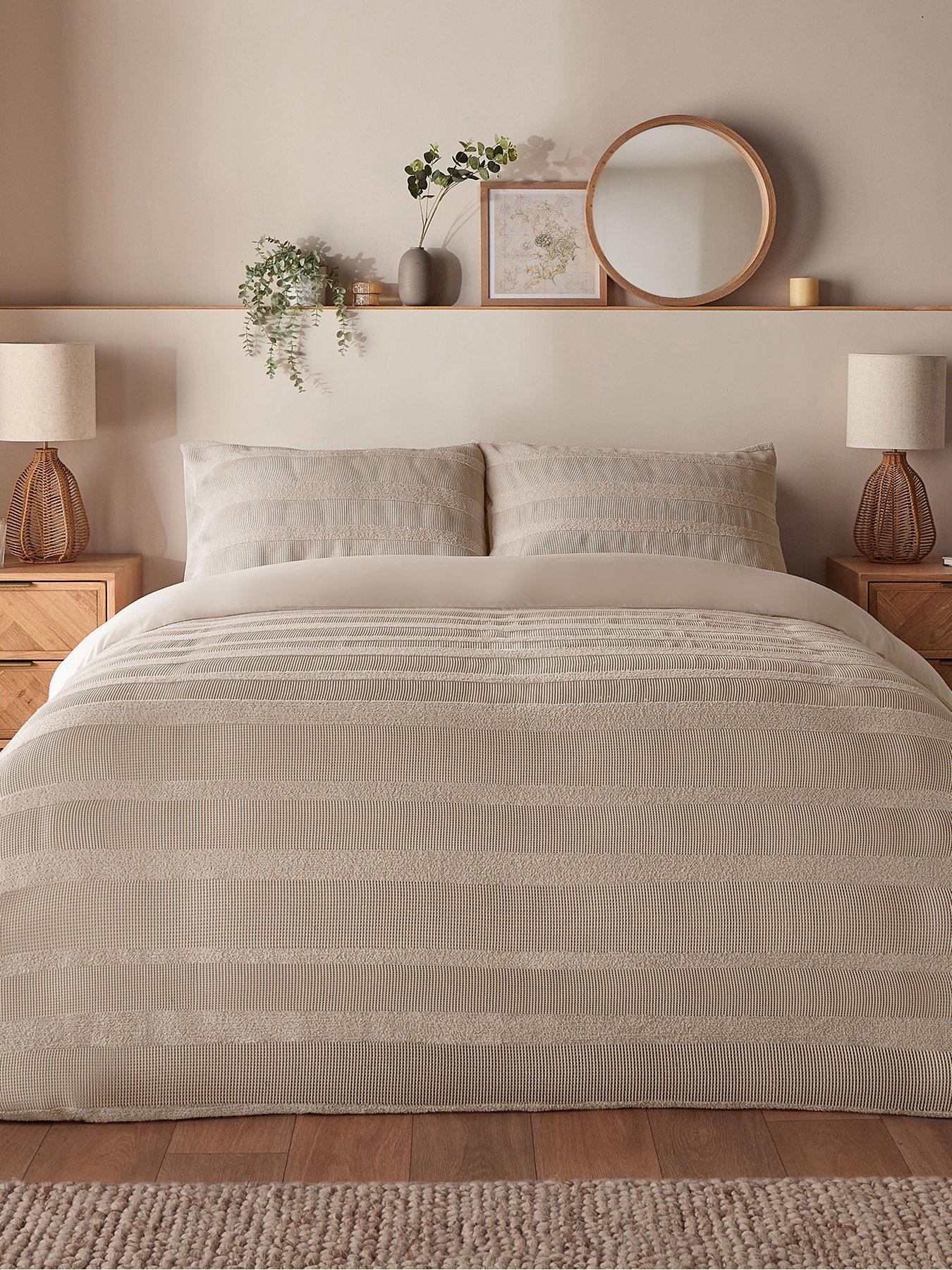 Silentnight Supersoft Textured Duvet Cover Set - Natural