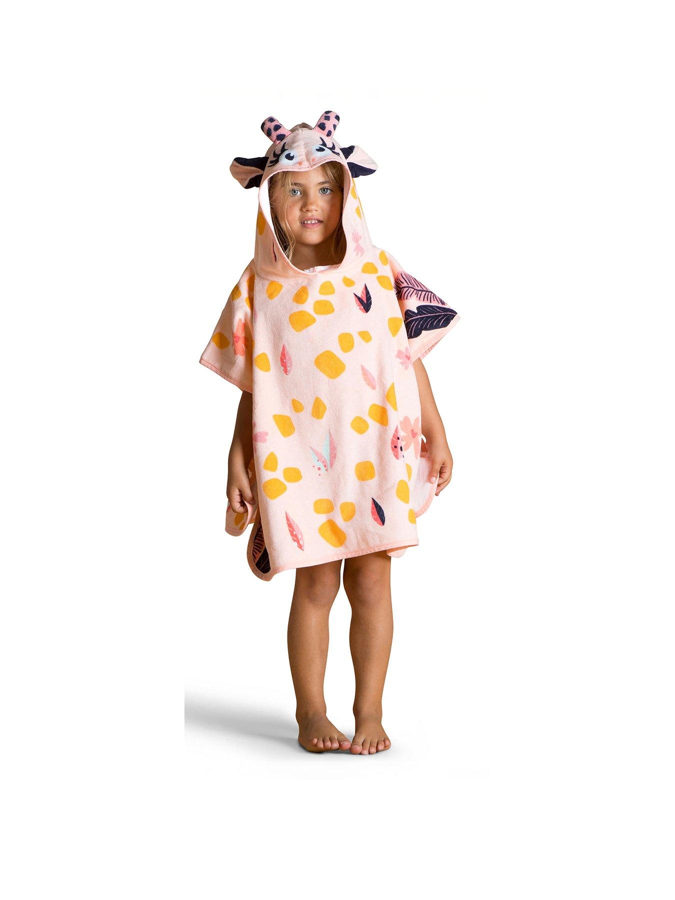 decathlon-kids-bath-poncho-cotton-giraffe-white-pink