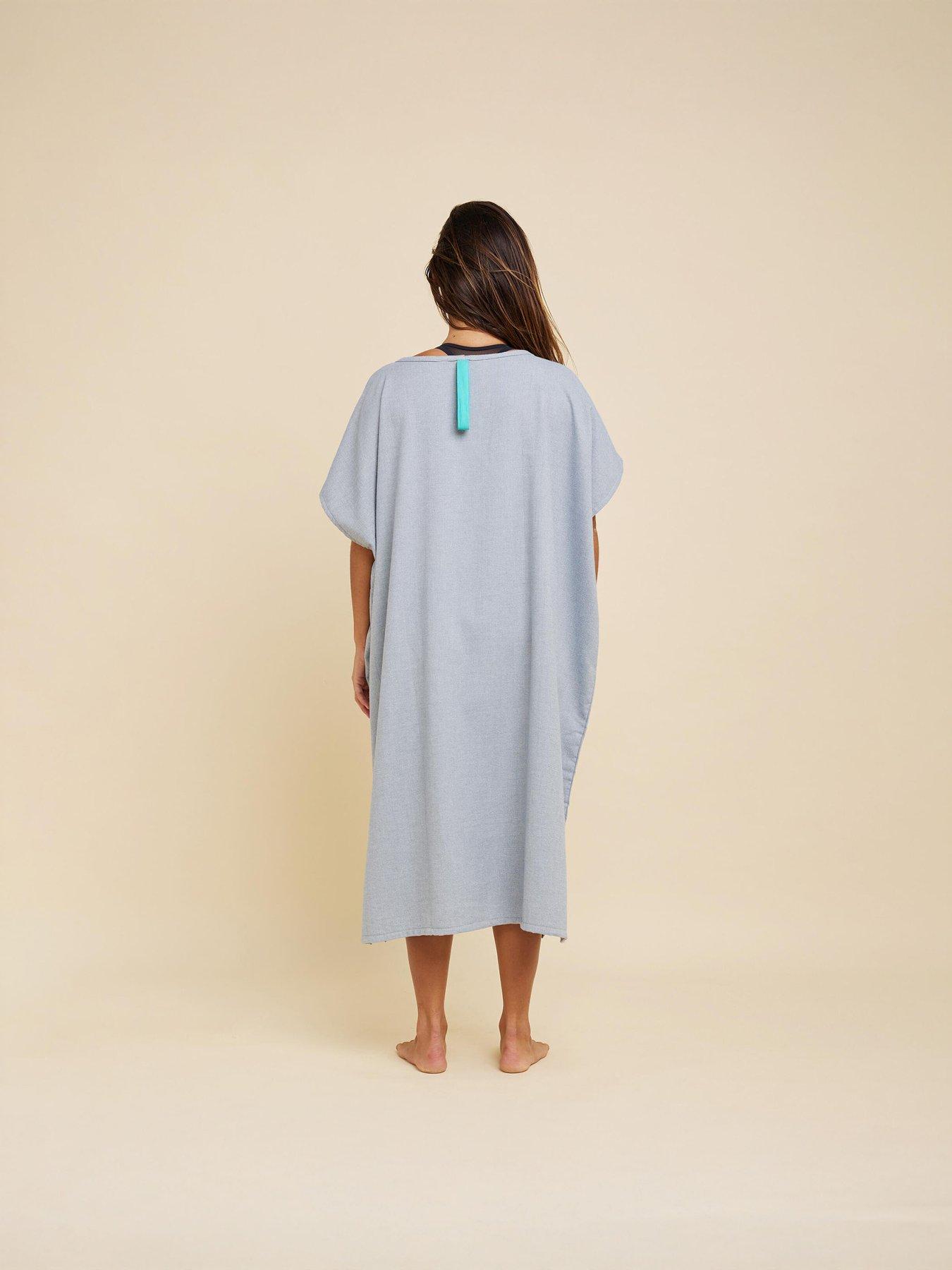  image of decathlon-adult-surf-poncho-100-mottled-grey
