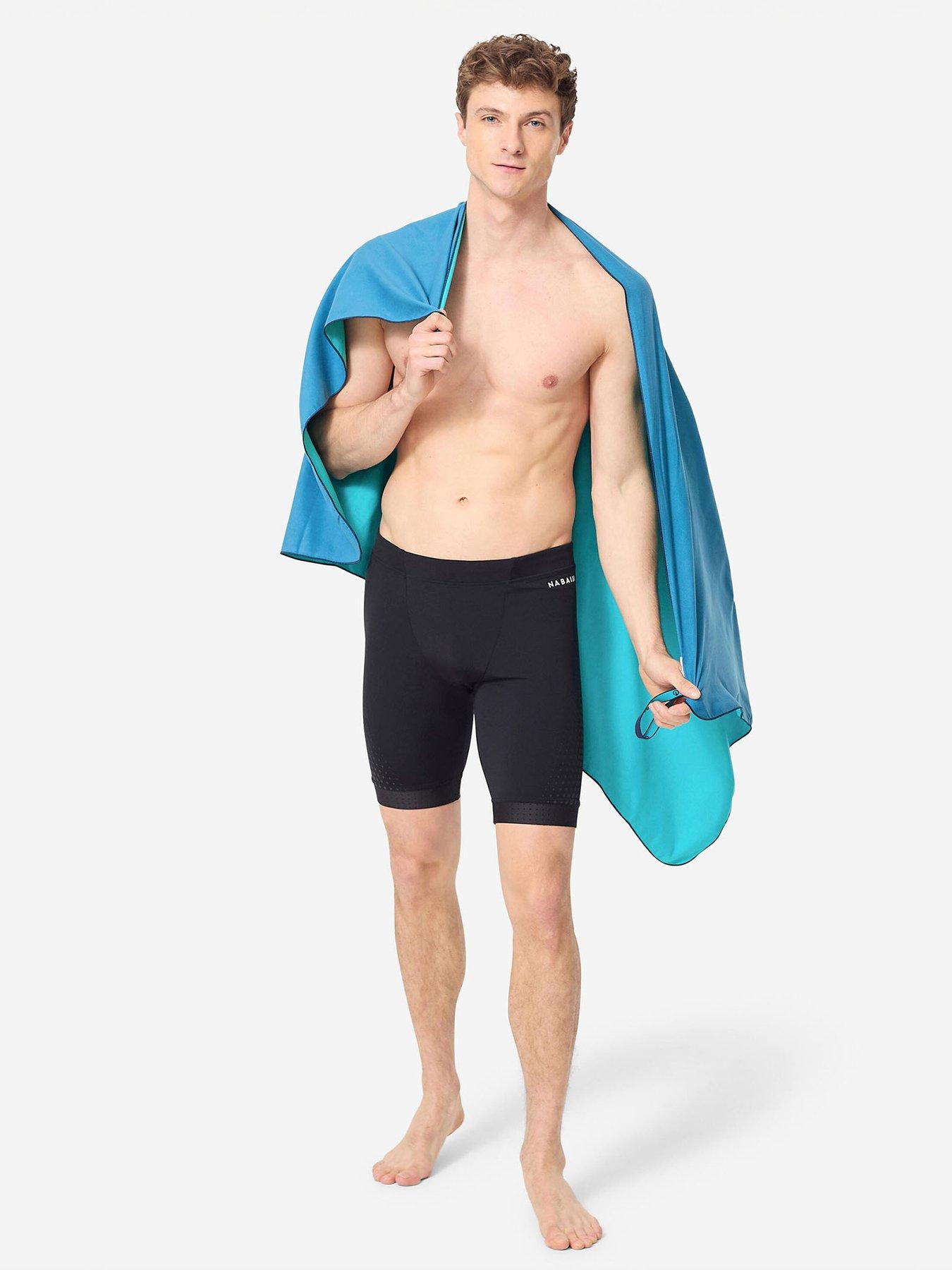  image of decathlon-microfibre-swimming-towel-size-l-80-x-130-cm-bluegreen