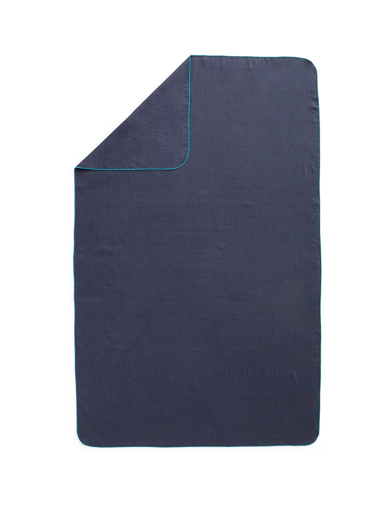  image of decathlon-microfibre-swimming-towel-size-xl-110-x-175-cm-striped-dark-blue