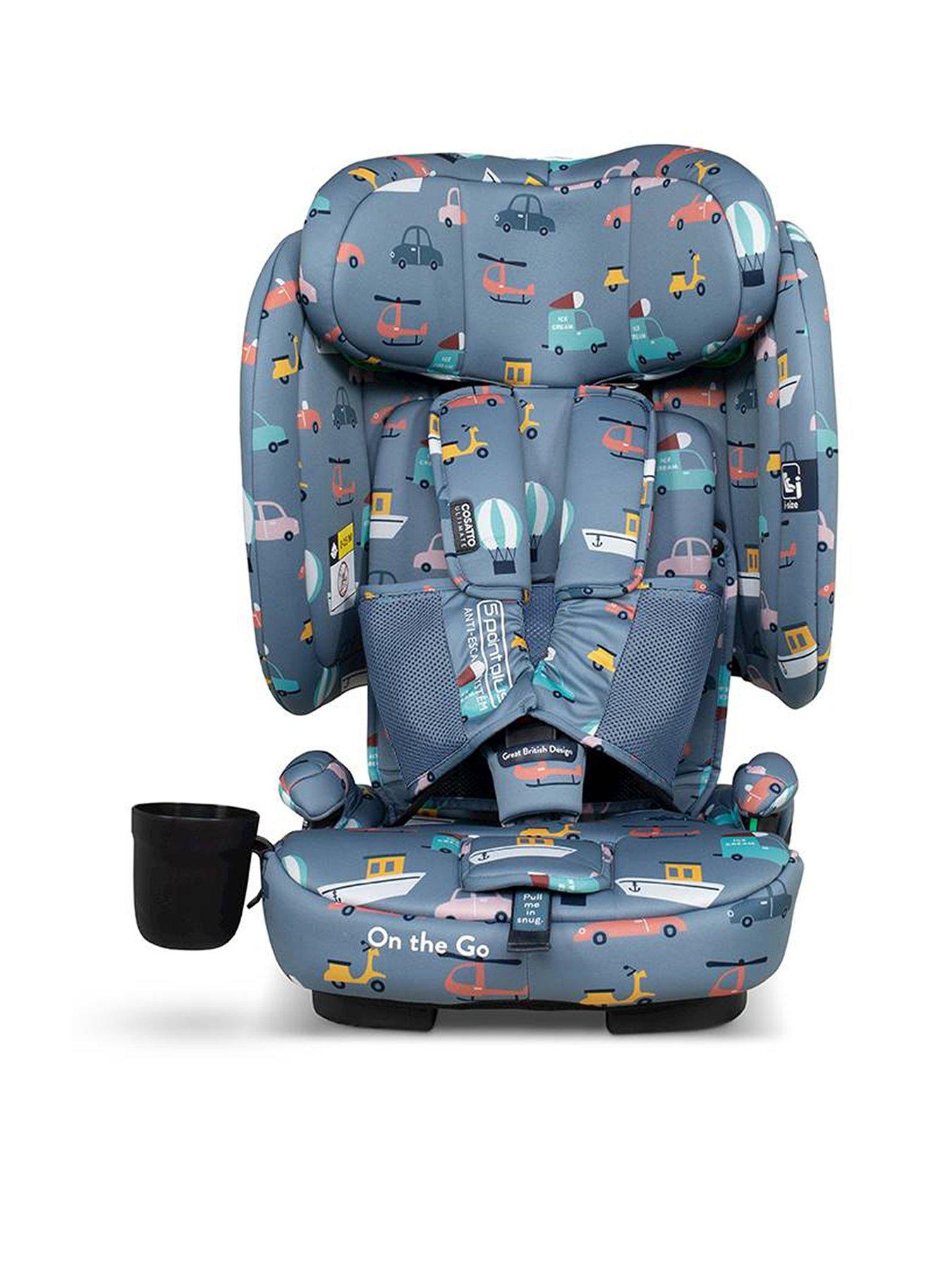 Cosatto On The Go iSize Foldable Travel Car Seat (76-150cm) - Itchy Feet Sky