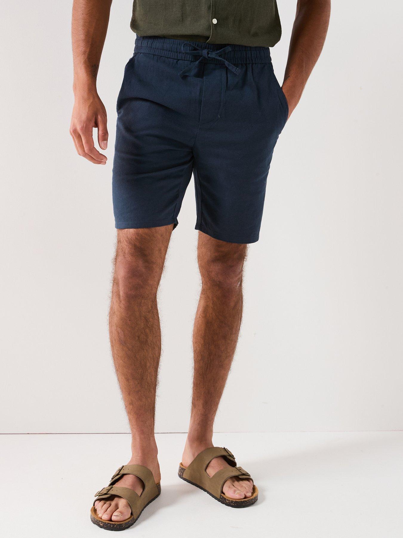 Image 1 of 4 of ONLY & SONS Linus Linen Blend Chino&nbsp;Shorts - Navy