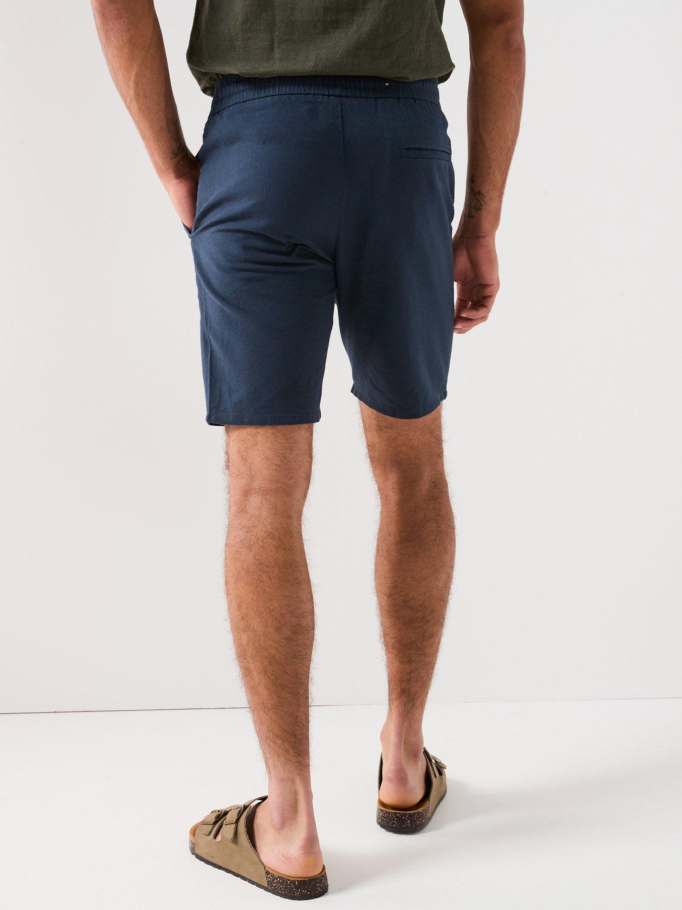 Image 2 of 4 of ONLY & SONS Linus Linen Blend Chino&nbsp;Shorts - Navy