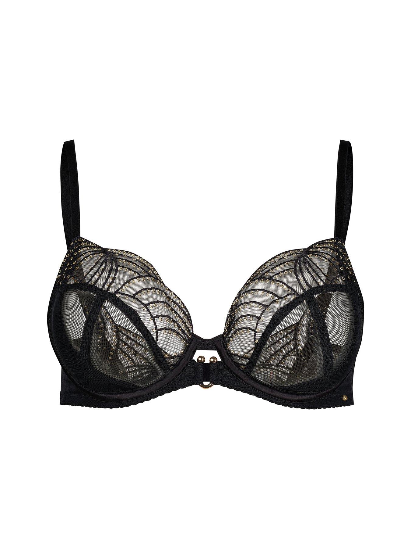 image of gossard-viva-underwired-non-padded-plunge-bra-black