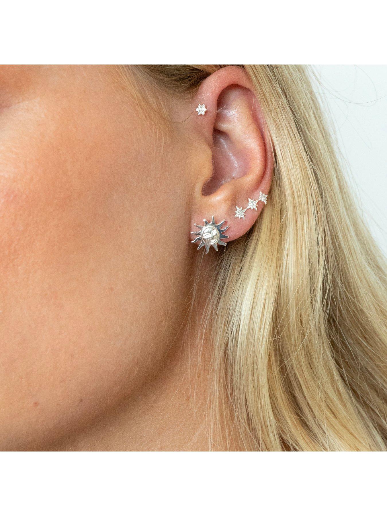  image of seol-gold-sterling-silver-tiny-flower-cz-stud