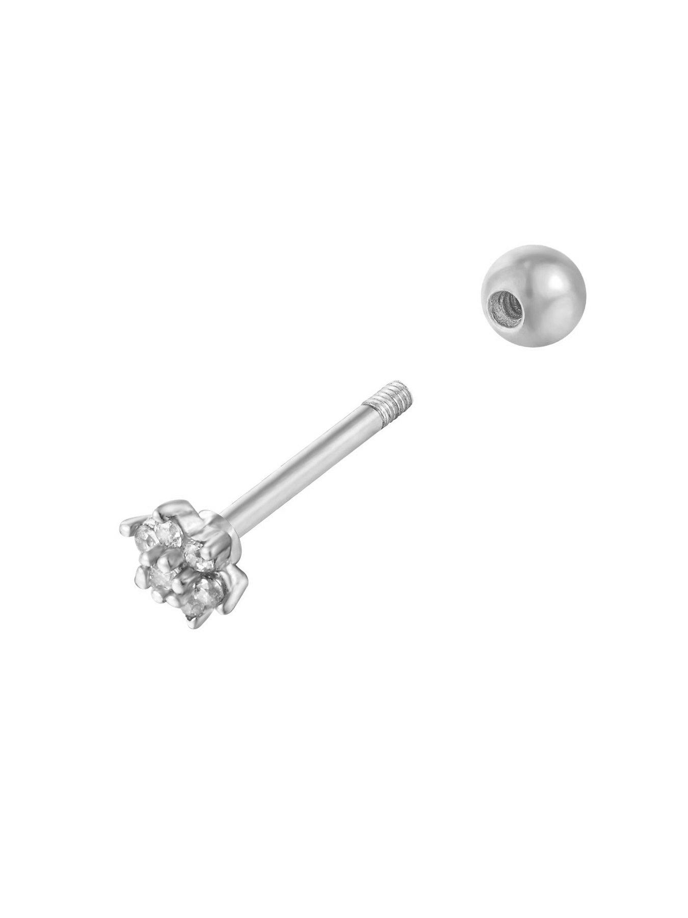  image of seol-gold-sterling-silver-tiny-flower-cz-stud