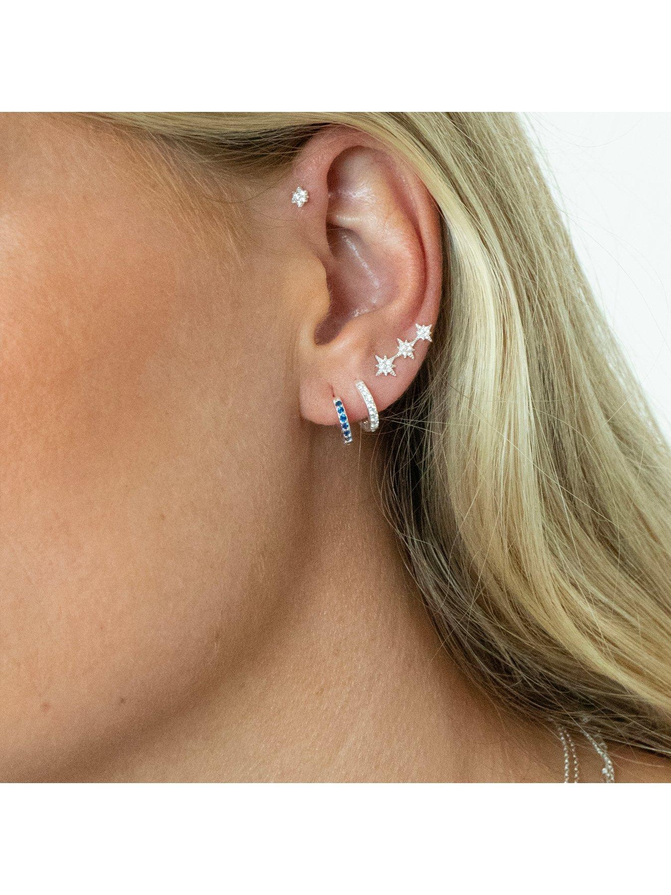  image of seol-gold-sterling-silver-tiny-flower-cz-stud