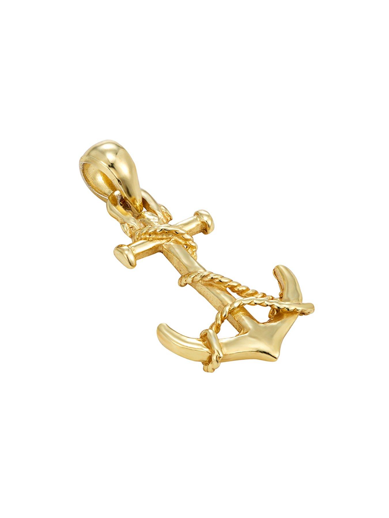  image of seol-gold-18ct-gold-plated-sterling-silver-anchor-necklace