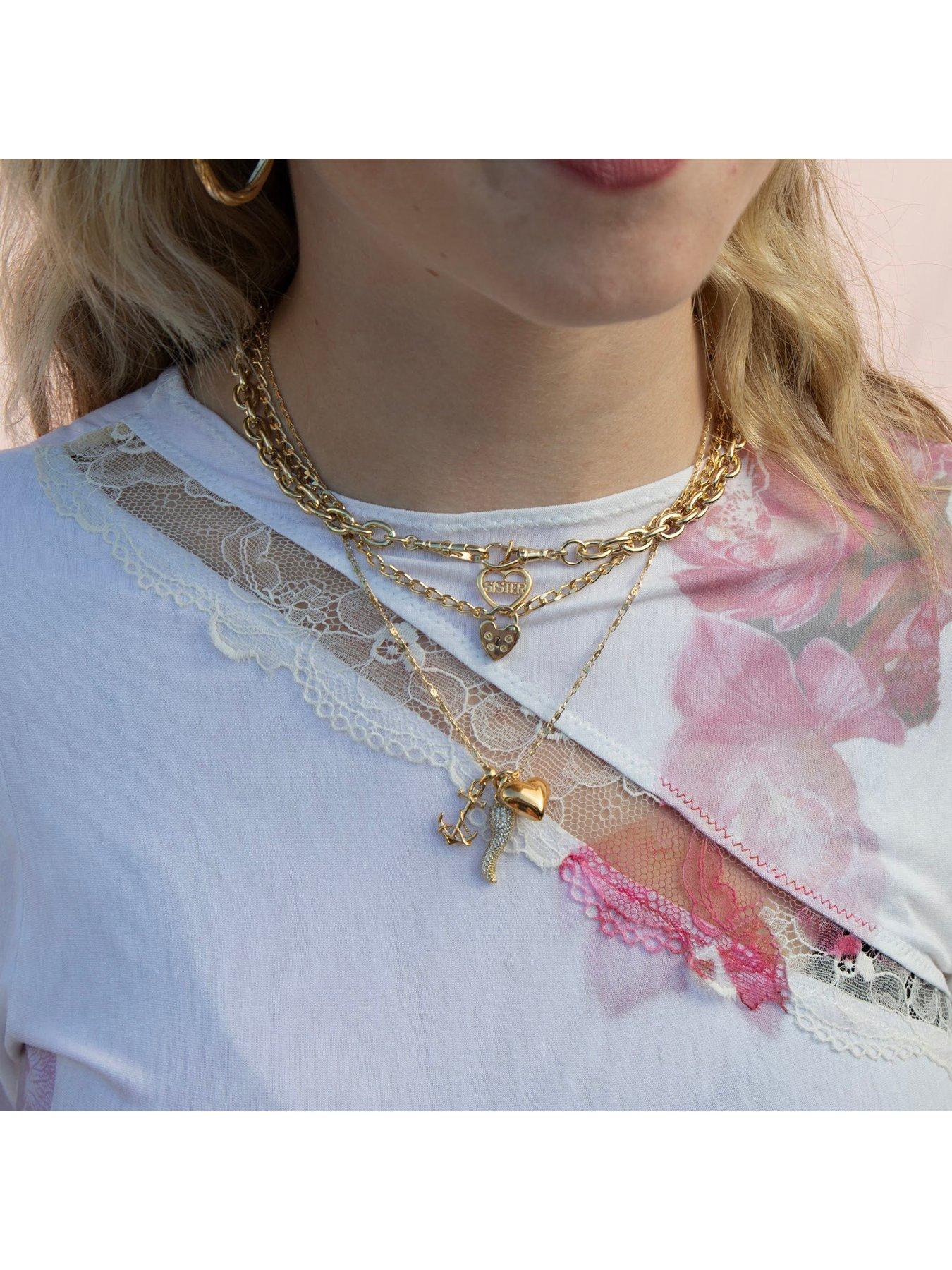  image of seol-gold-18ct-gold-plated-sterling-silver-anchor-necklace