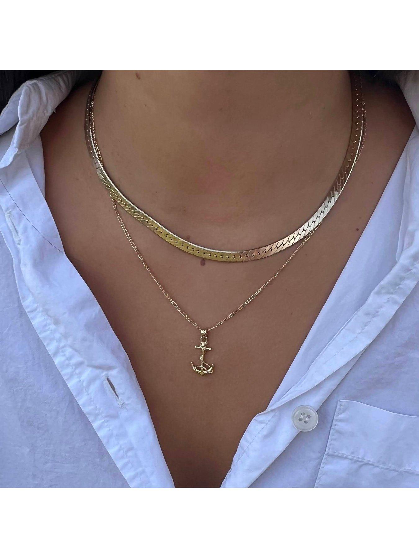  image of seol-gold-18ct-gold-plated-sterling-silver-anchor-necklace