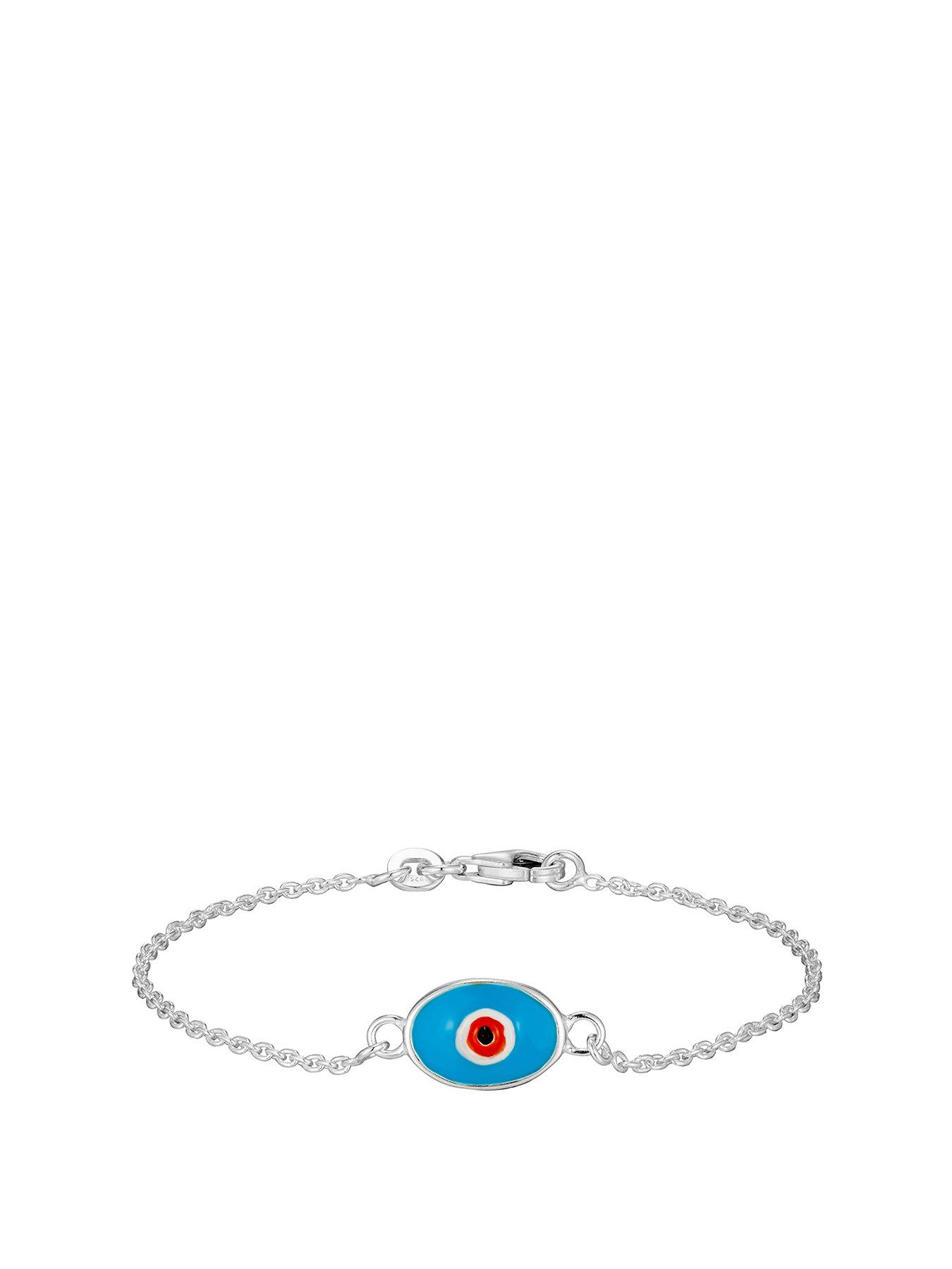 undefined Sterling Silver Enamel Evil Eye Bracelet