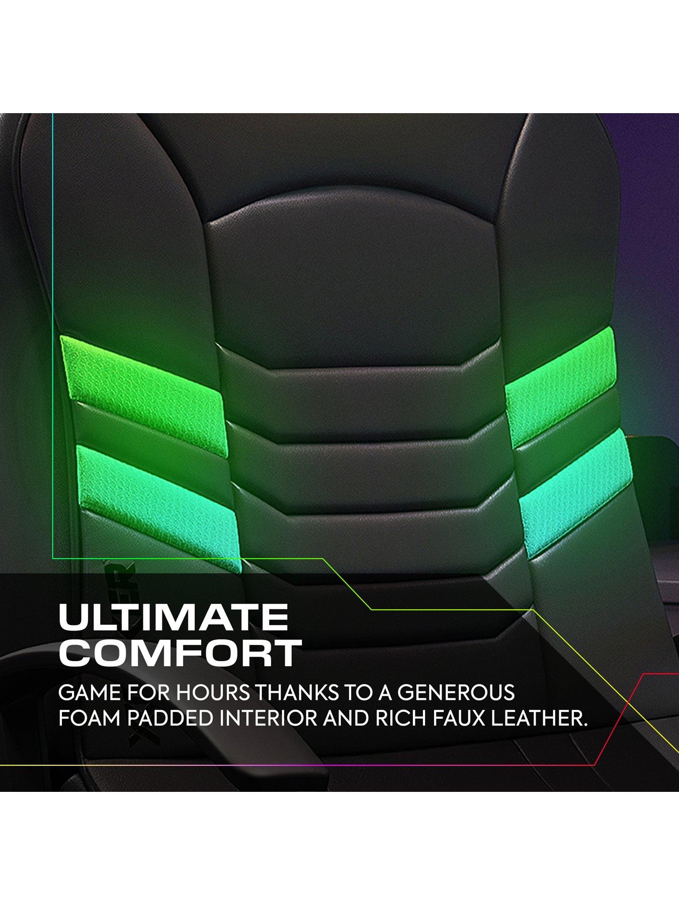 Image 3 of 7 of X Rocker Aries RGB Stereo Audio Pedestal Gaming chair with App-Controlled RGB light