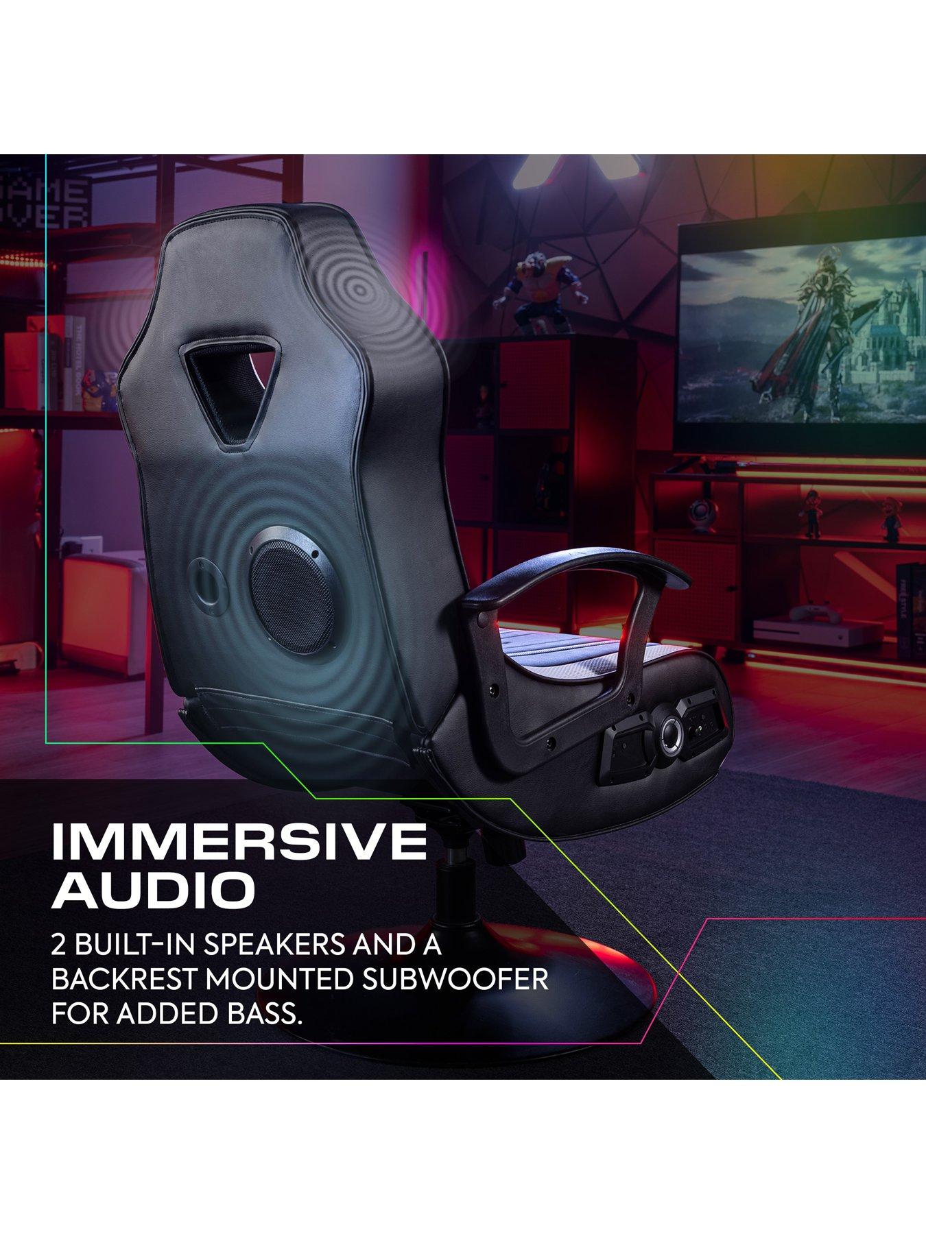 Image 4 of 7 of X Rocker Aries RGB Stereo Audio Pedestal Gaming chair with App-Controlled RGB light