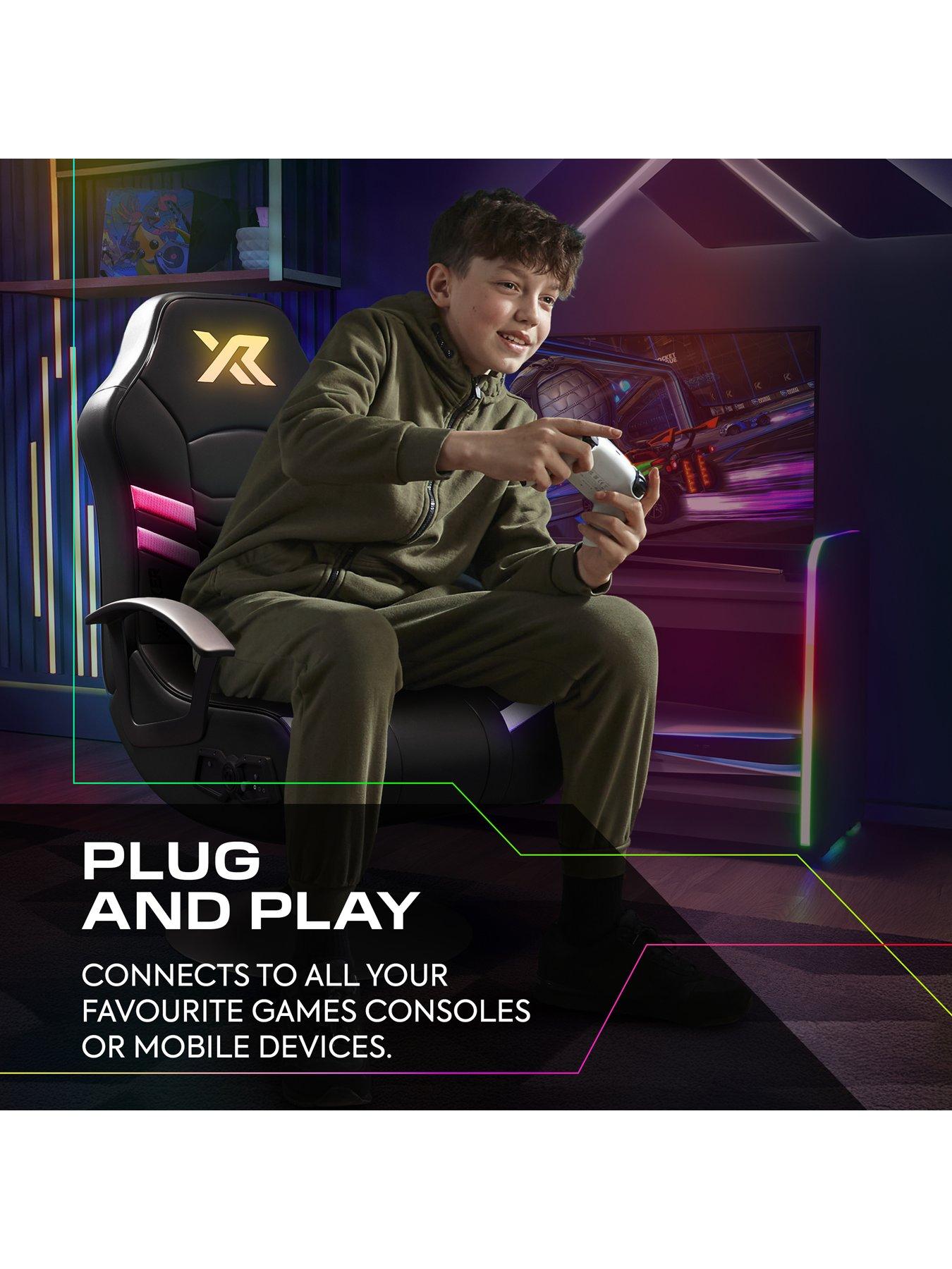 Image 6 of 7 of X Rocker Aries RGB Stereo Audio Pedestal Gaming chair with App-Controlled RGB light