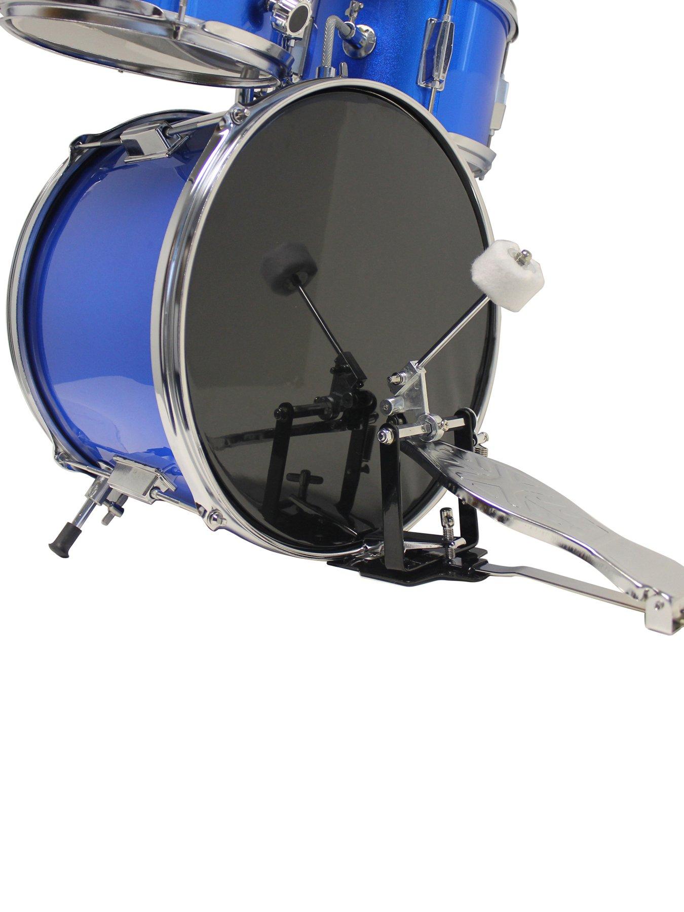 Image 2 of 6 of Music Alley 3 Piece Kids Drum Set with Throne, Cymbal, Pedal &amp; Drumsticks,