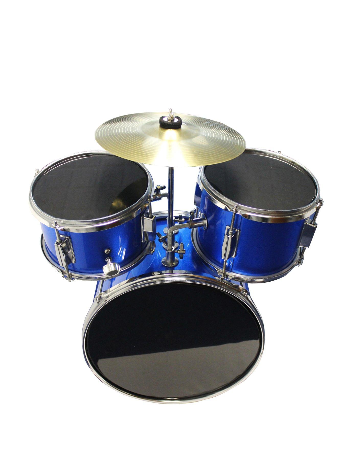 Image 3 of 6 of Music Alley 3 Piece Kids Drum Set with Throne, Cymbal, Pedal &amp; Drumsticks,