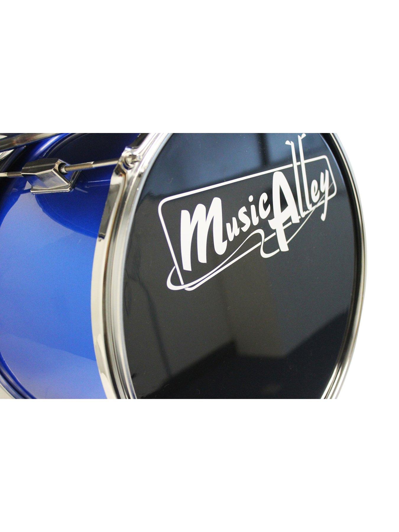  image of music-alley-kids-3-piecenbspdrum-set-with-throne-cymbal-pedal-amp-drumsticks