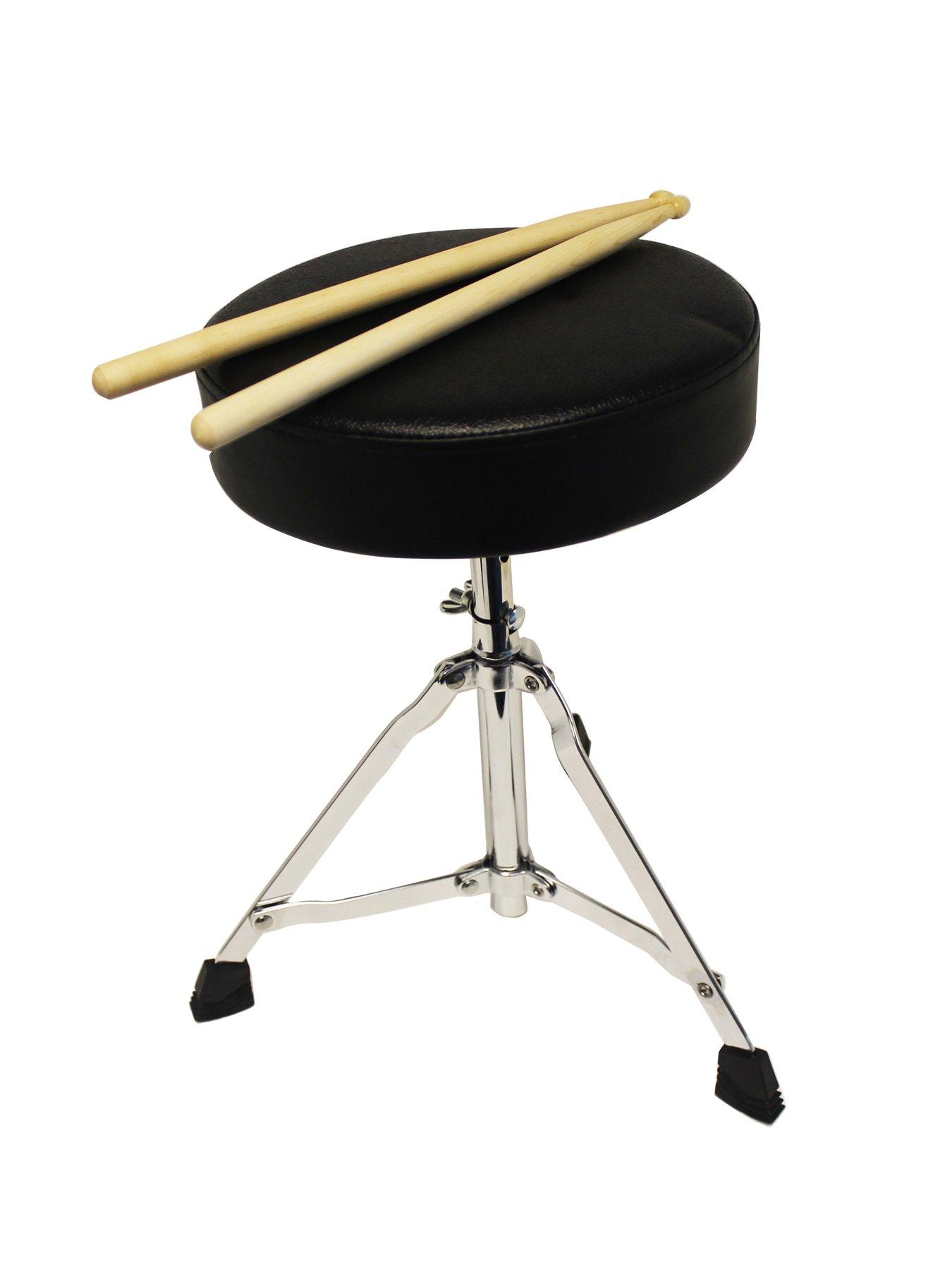 Image 6 of 6 of Music Alley 3 Piece Kids Drum Set with Throne, Cymbal, Pedal &amp; Drumsticks,