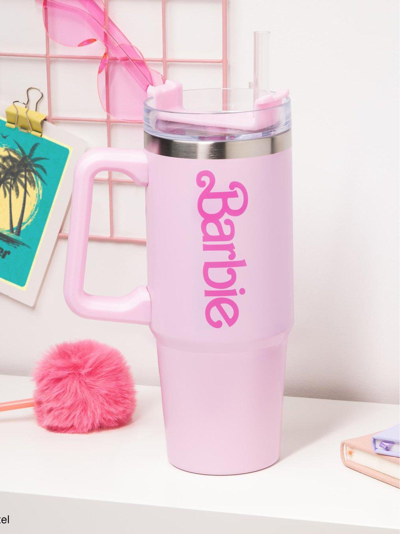 Barbie Pink Travel Mug - Officially Barbie Licensed 1.2l Extra-large Insulated Tumbler For Hot And Cold Drinks, With Multi-way Lid  &  Handle