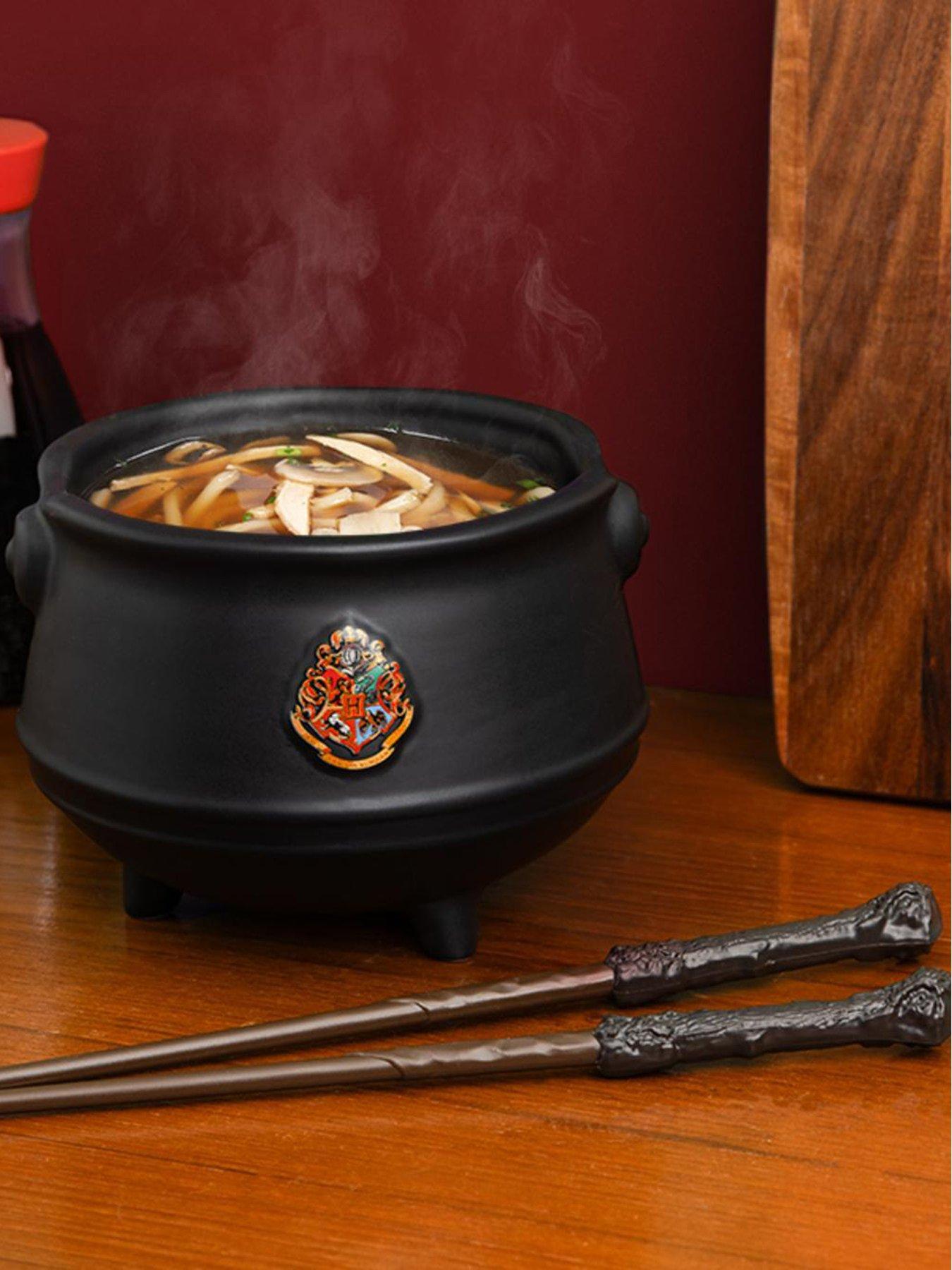  image of harry-potter-hogwarts-cauldron-ramen-set-officially-licensed-merchandise-noodle-bowl-and-chopstick-gift-pack-for-wizarding-world-fans