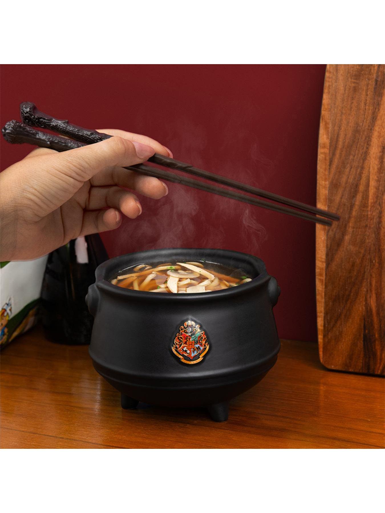  image of harry-potter-hogwarts-cauldron-ramen-set-officially-licensed-merchandise-noodle-bowl-and-chopstick-gift-pack-for-wizarding-world-fans
