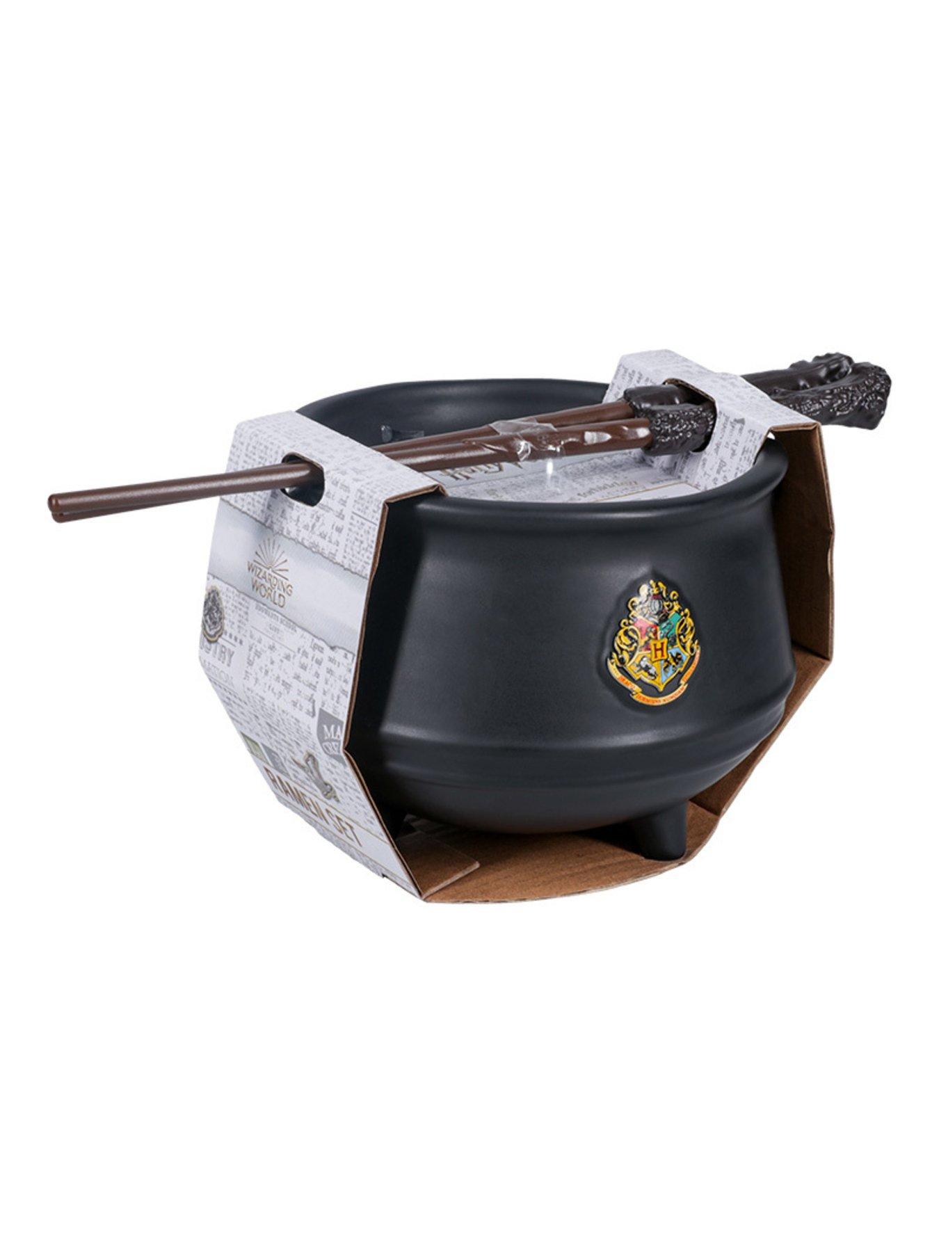  image of harry-potter-hogwarts-cauldron-ramen-set-officially-licensed-merchandise-noodle-bowl-and-chopstick-gift-pack-for-wizarding-world-fans