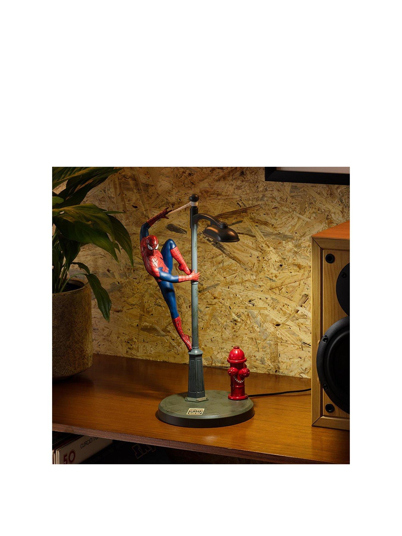 Image 2 of 7 of Spiderman Desk Lamp - Officially Licensed Marvel Light With Built-in Fire Hydrant Dimmer, Usb-powered, Gift For Multiverse Fans