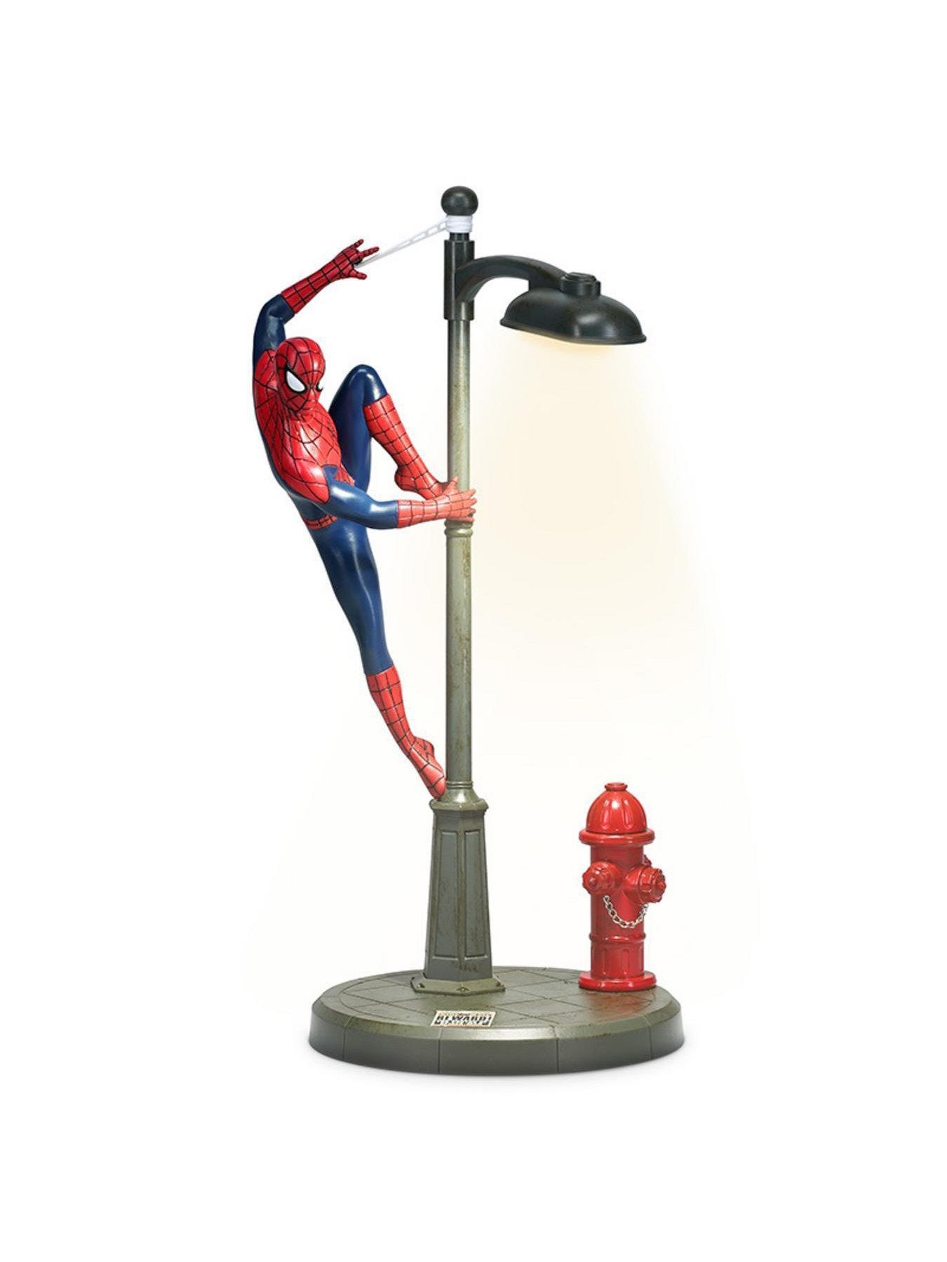 Image 3 of 7 of Spiderman Desk Lamp - Officially Licensed Marvel Light With Built-in Fire Hydrant Dimmer, Usb-powered, Gift For Multiverse Fans