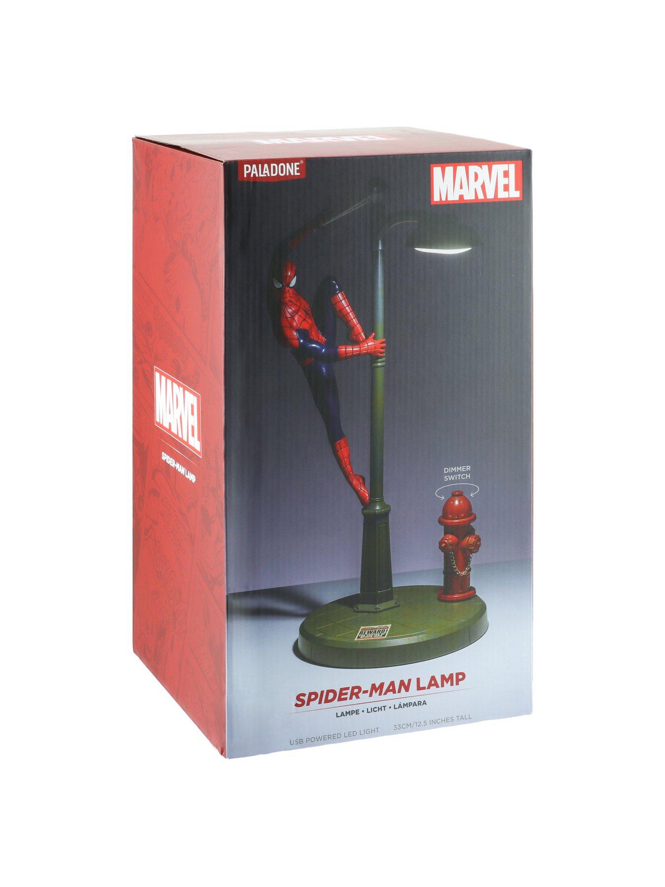 Image 6 of 7 of Spiderman Desk Lamp - Officially Licensed Marvel Light With Built-in Fire Hydrant Dimmer, Usb-powered, Gift For Multiverse Fans