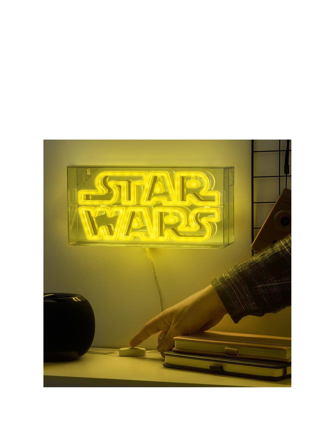  image of star-wars-led-neon-logo-light-officially-licensed-free-standing-or-wall-mountable-light-sign-game-room-accessories-and-film-memorabilia-deacutecor