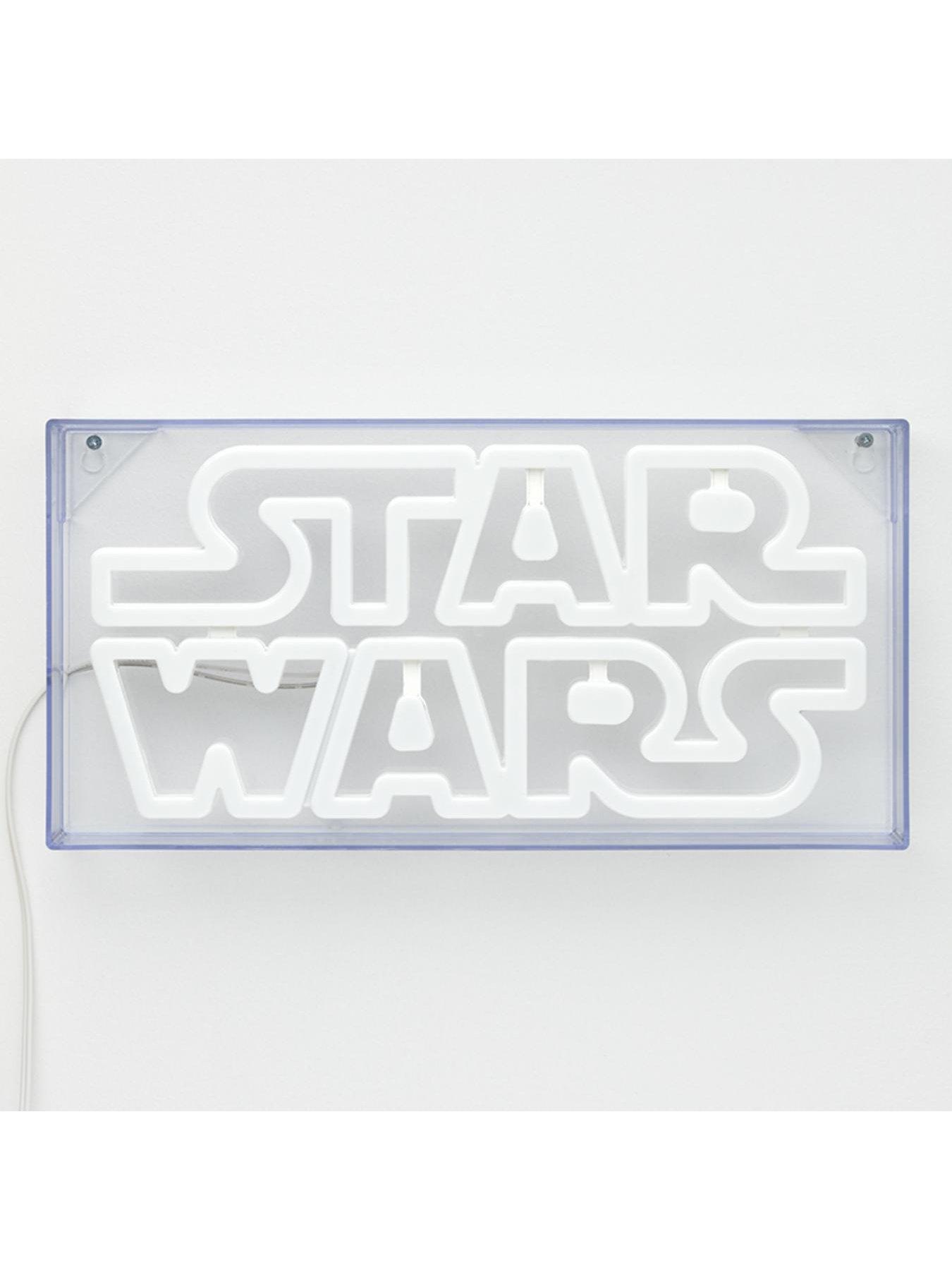 image of star-wars-led-neon-logo-light-officially-licensed-free-standing-or-wall-mountable-light-sign-game-room-accessories-and-film-memorabilia-deacutecor