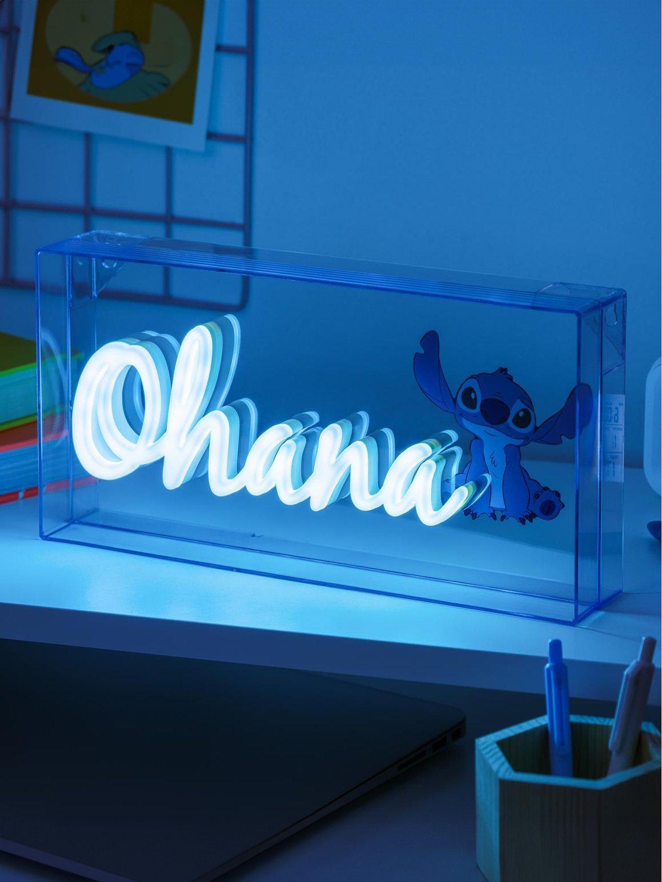 Disney Stitch Ohana Light Officially Licensed Lilo And Stitch Lamp, Disney Collectible, Neon Led Bedside Table Bedroom Night Light Décor