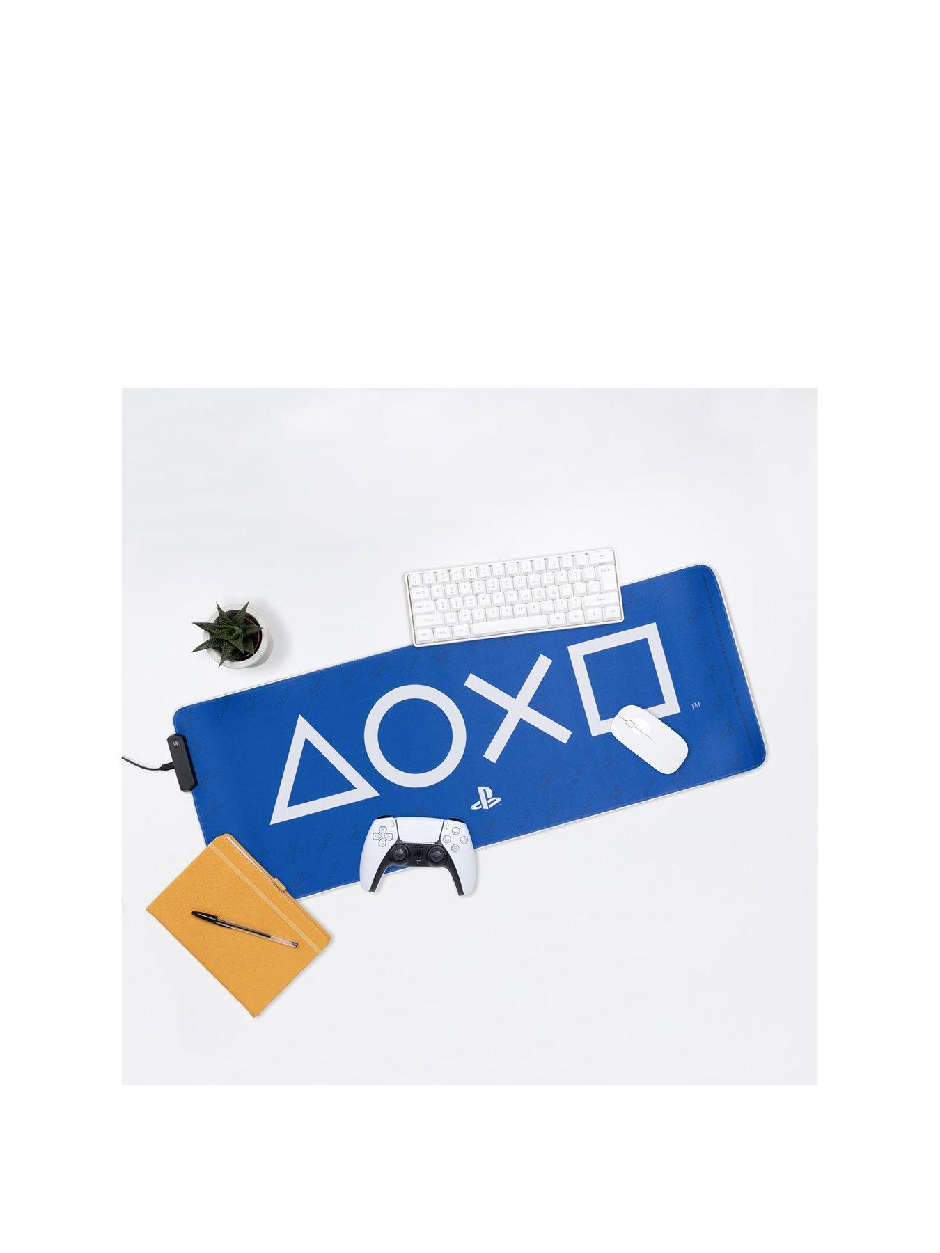  image of playstation-light-up-desk-mat-officially-licensed-keyboard-and-mouse-mat-for-office-light-up-large-mouse-pad-for-gaming-room-set-up