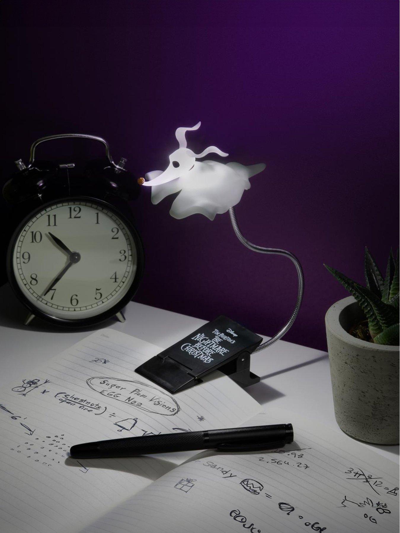 Nightmare Before Christmas Zero Ghost Dog Clip Book Light - Officially Licensed Nightmare Before Christmas Merchandise, Portable And Flexible Arm With 3 Light Modes For Reading