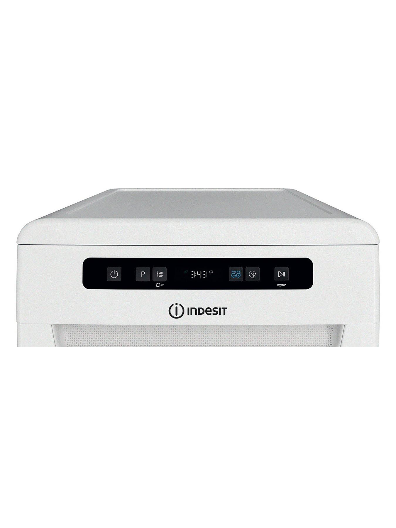  image of indesit-in2fd10cs70wuk-pushampgo-freestanding-slimline-dishwasher-white